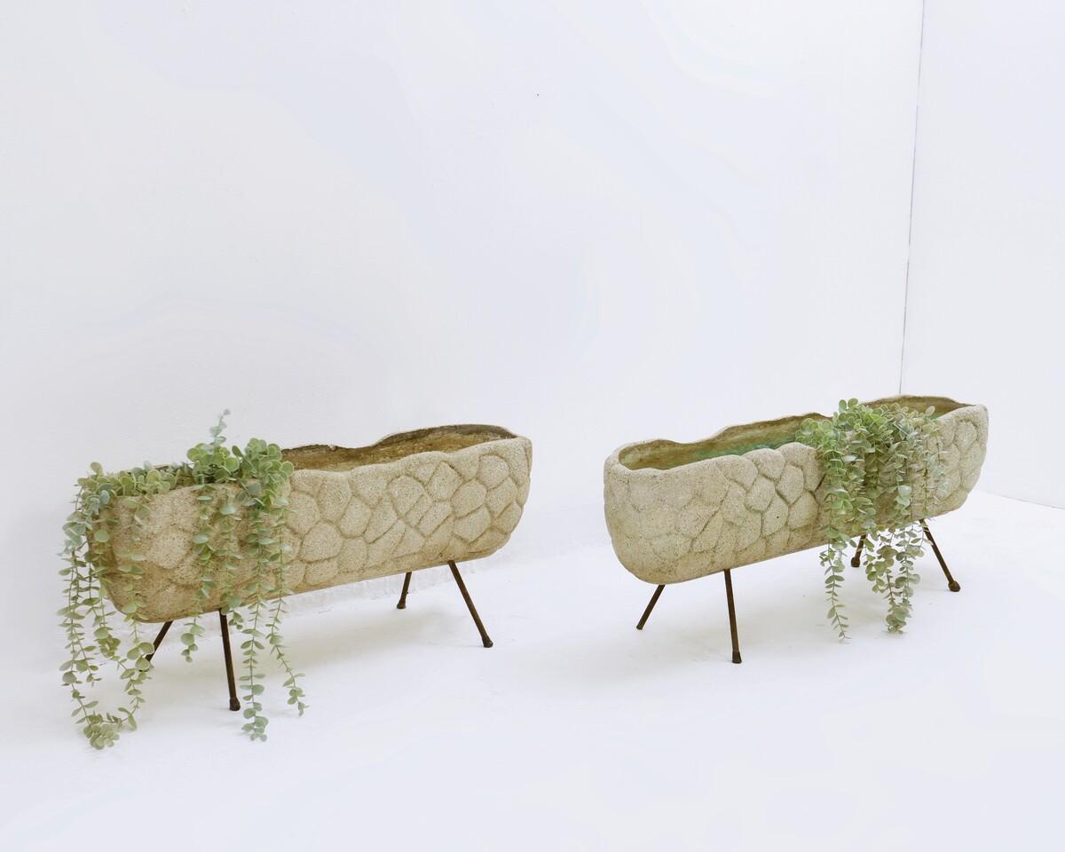 Mid-Century pair of Italian Planters - 1960s
Measures : 20x81&91 H:32cm 
