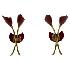 Paire d
appliques italiennes de style Arredoluce datant du milieu du siècle dernier. Italie années 1950