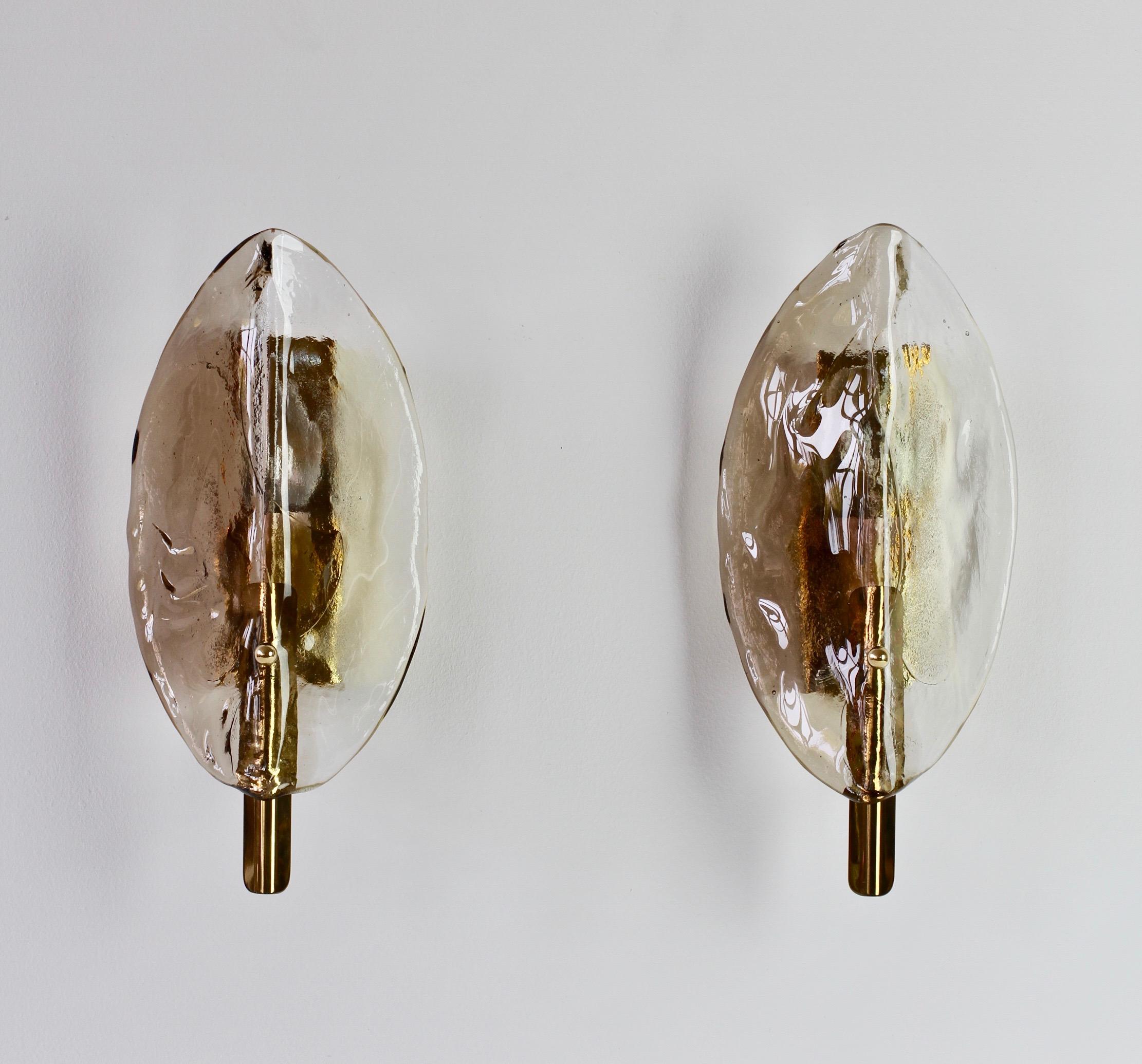 Midcentury Pair of Kalmar Mazzega Murano Glass Wall Lights or Sconces, 1970s 10