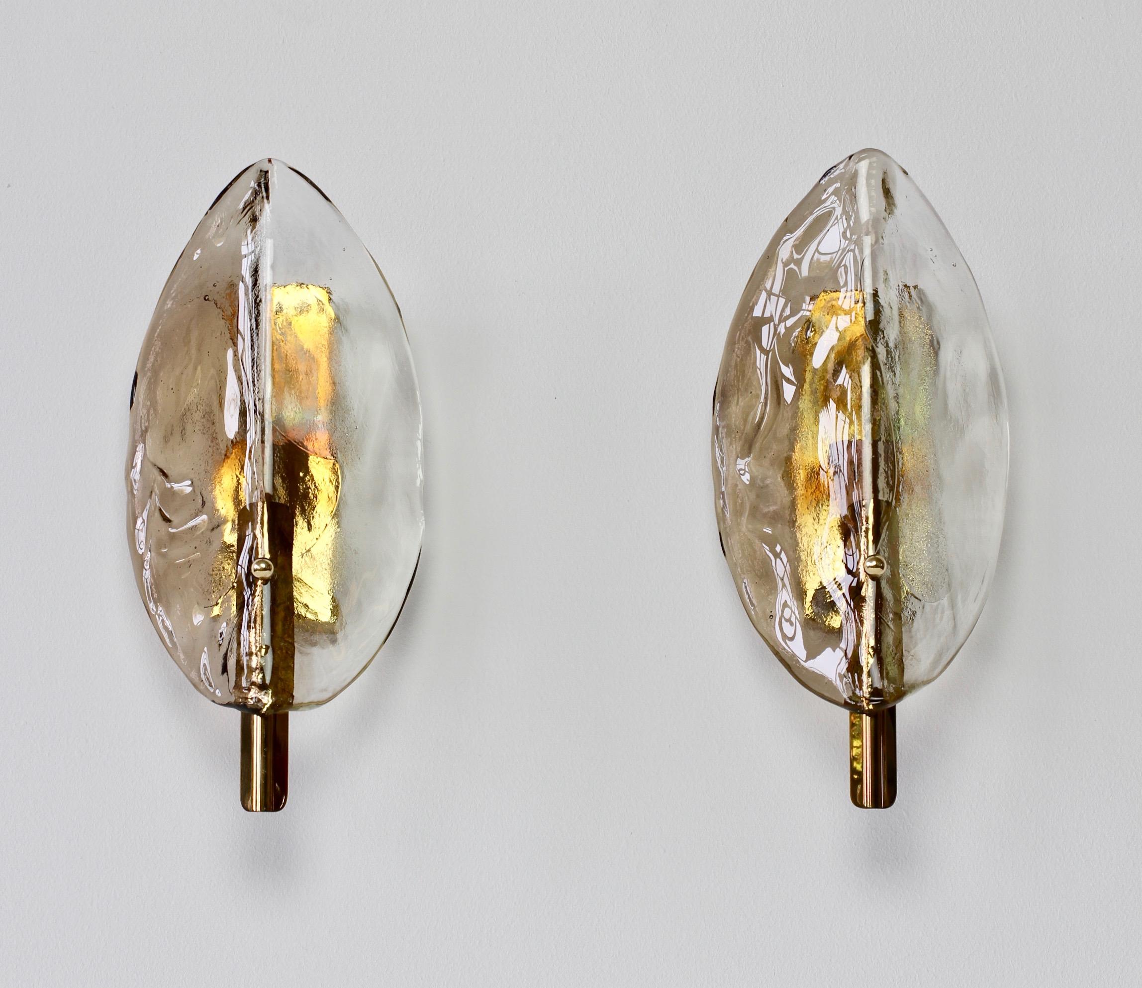 Midcentury Pair of Kalmar Mazzega Murano Glass Wall Lights or Sconces, 1970s 11
