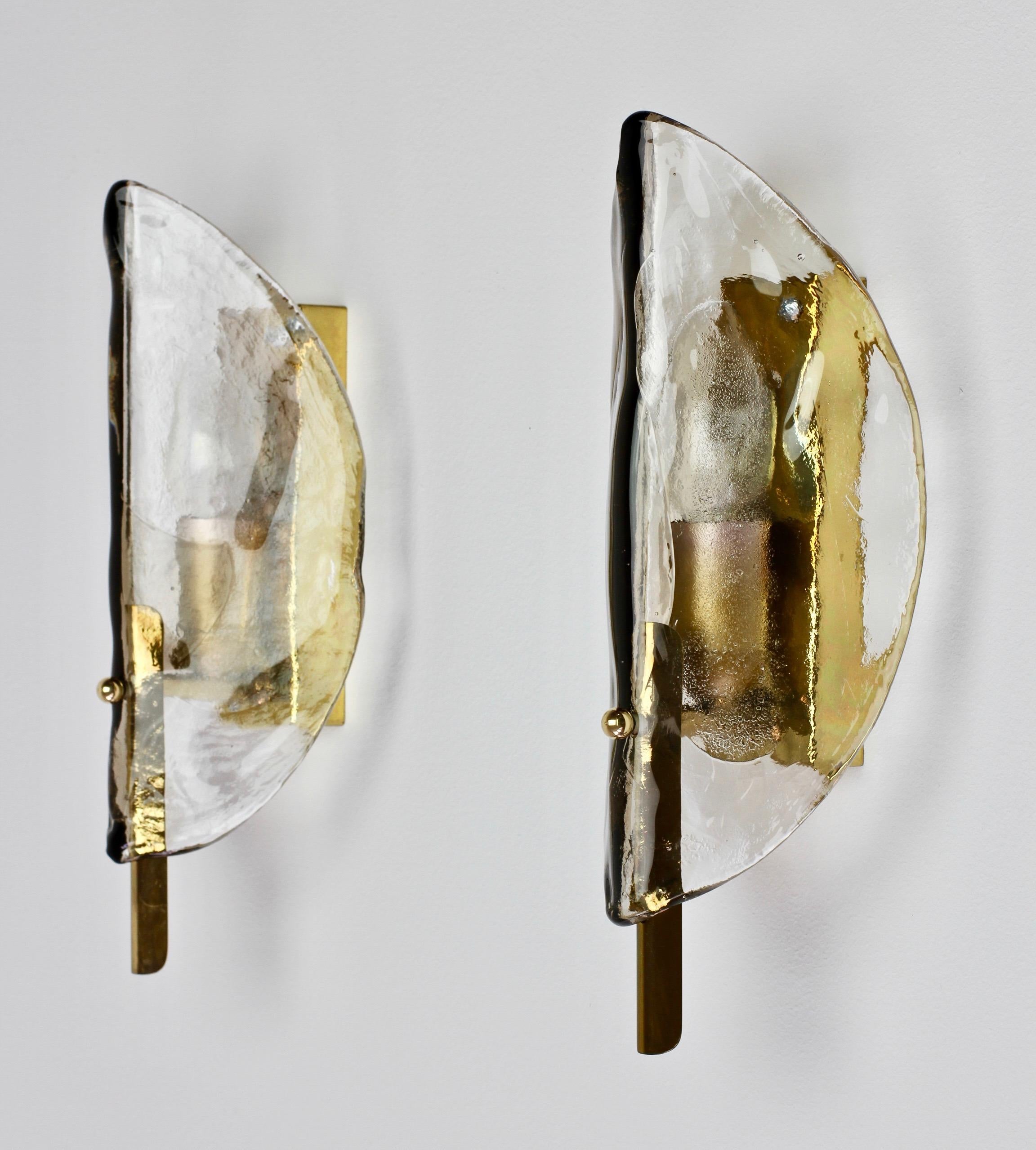 Mid-Century Modern Midcentury Pair of Kalmar Mazzega Murano Glass Wall Lights or Sconces, 1970s