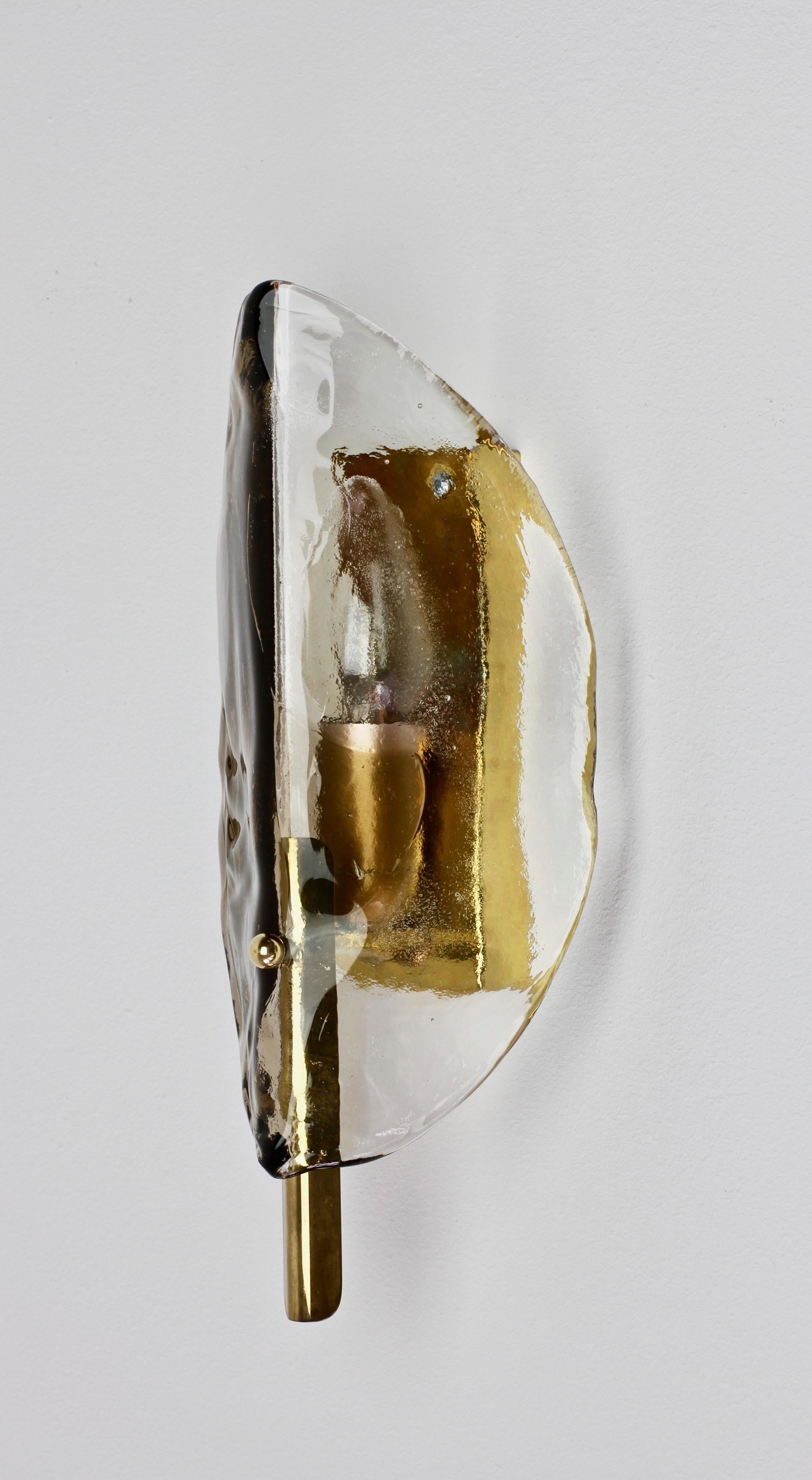 Midcentury Pair of Kalmar Mazzega Murano Glass Wall Lights or Sconces, 1970s 1