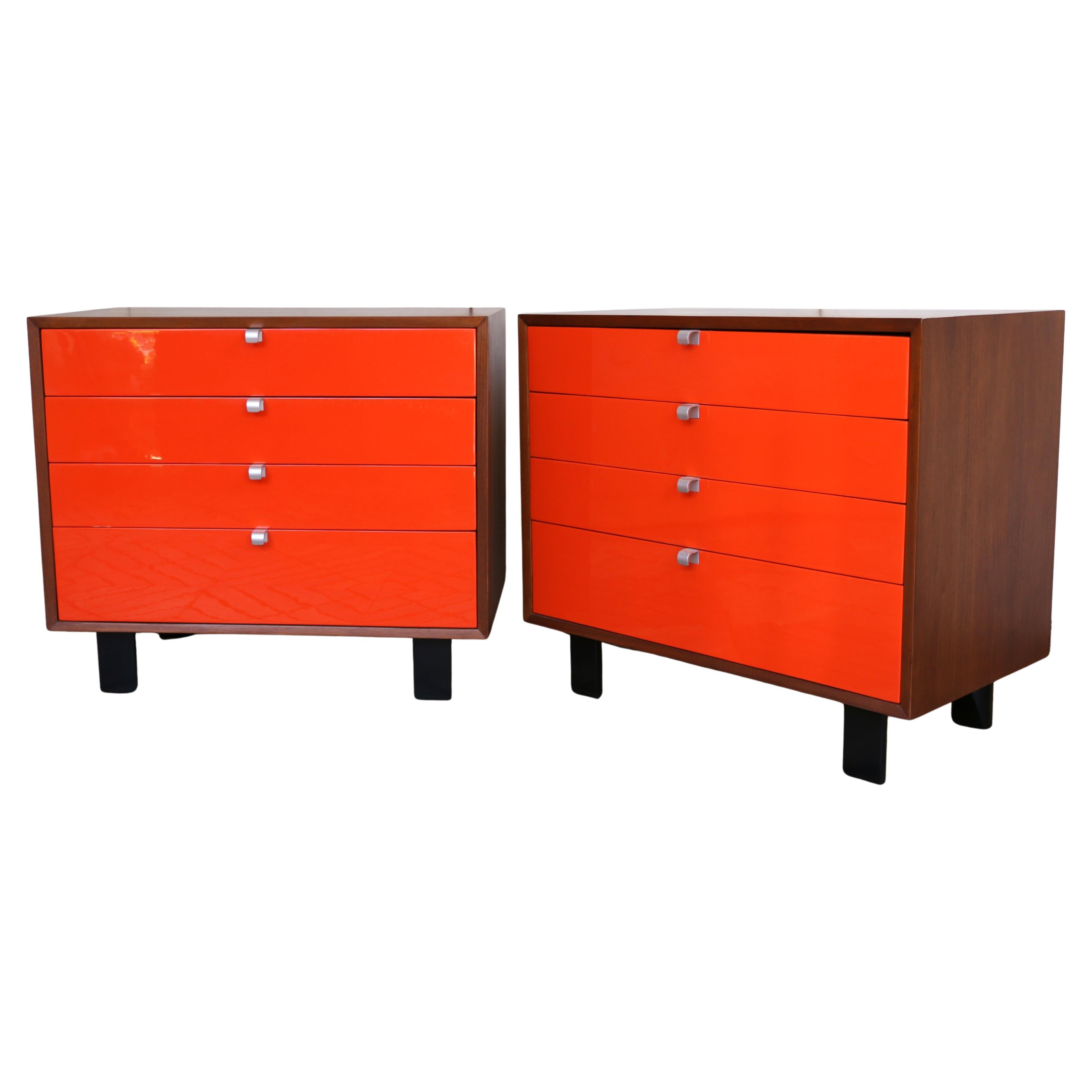 Coppia di cassettiere laccate di metà secolo George Nelson per Herman Miller in vendita