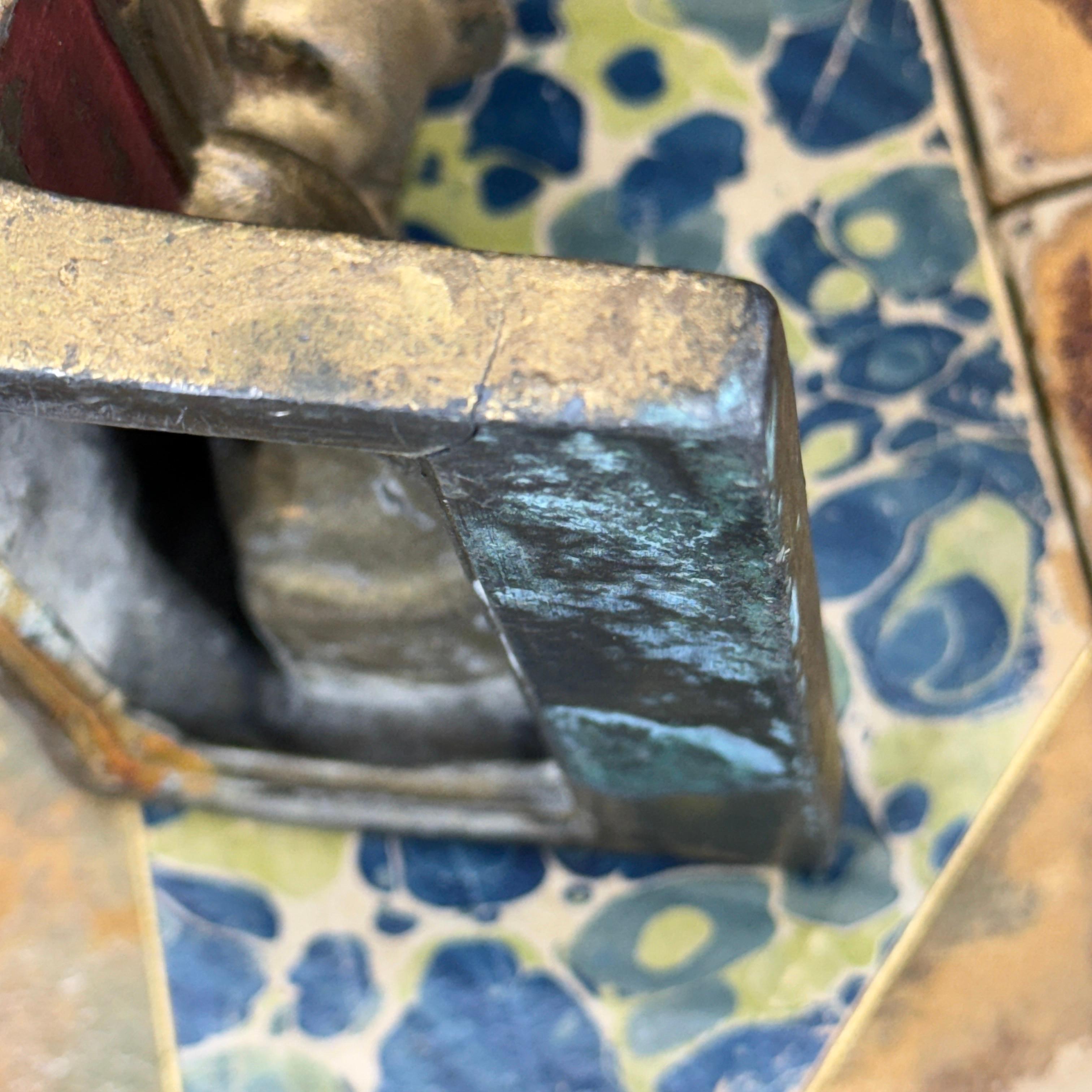 Mid-Century Pair of Library Bookends with Books and Candle For Sale 4