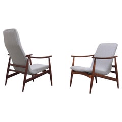 Midcentury Pair of Lounge Chairs by Louis Van Teeffelen for Wébé, 1960s