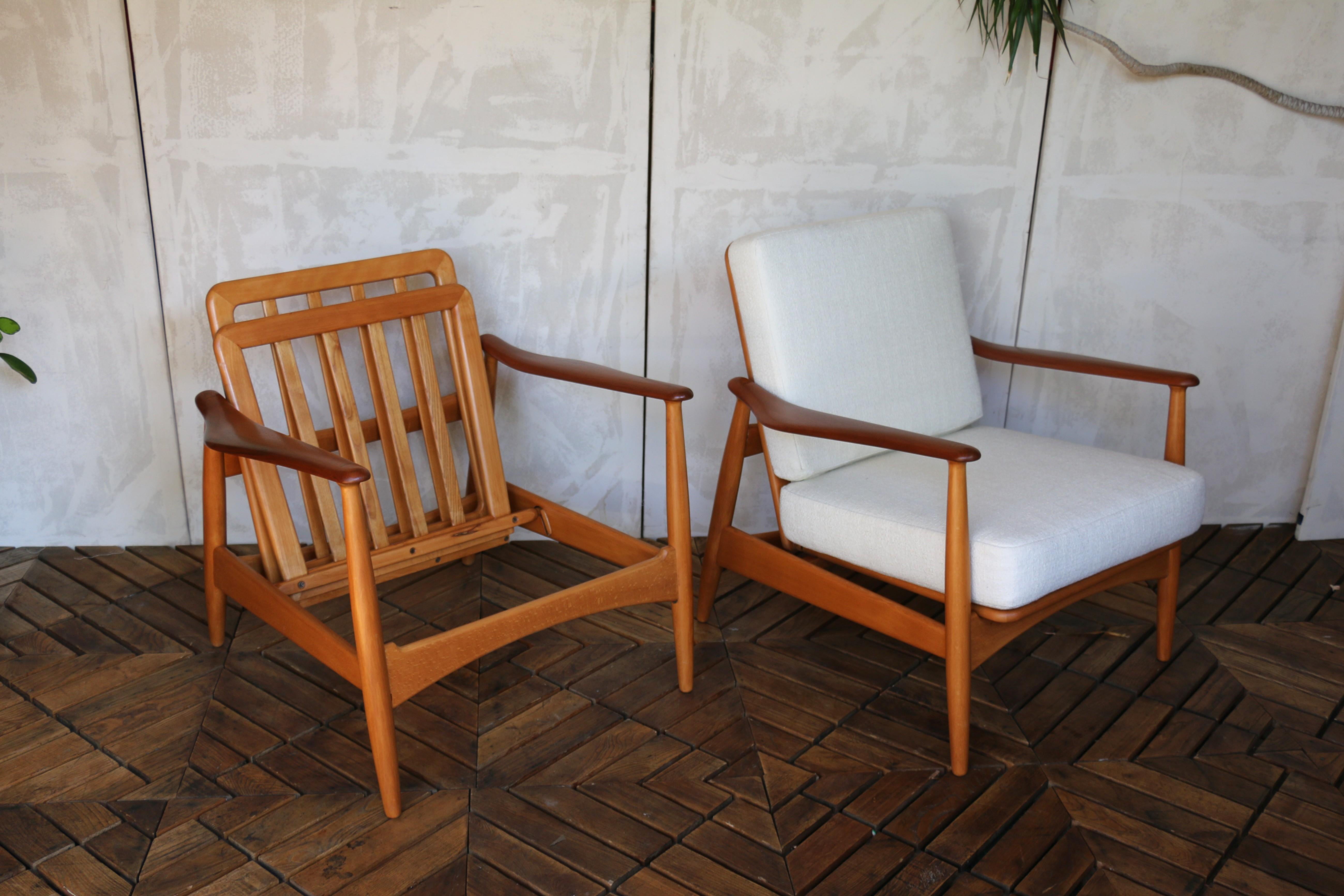 Coppia di sedie da salotto di metà secolo in teak e beeche di Arne Vodder, Danimarca, anni '60 in vendita 6