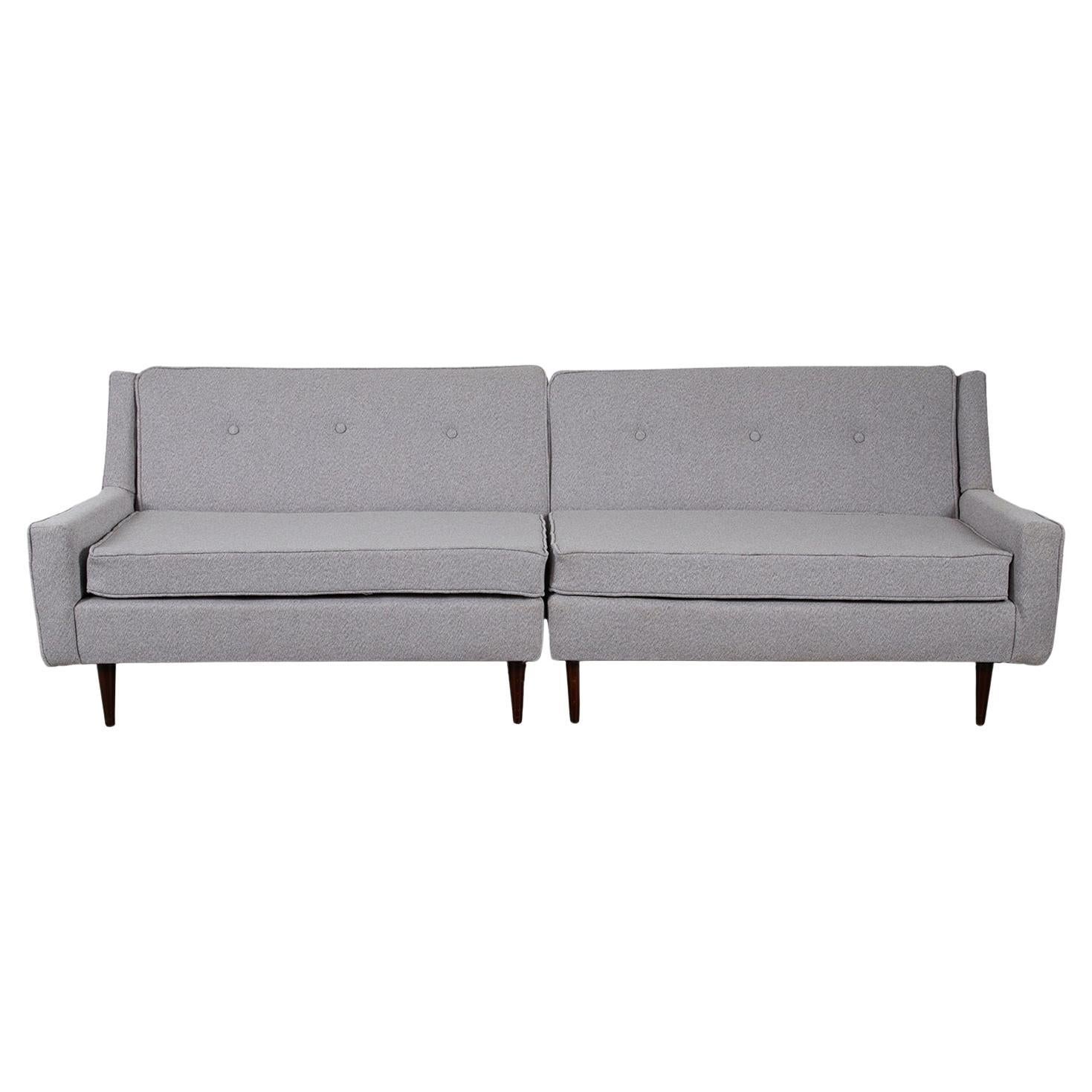 Mid-Century Pair of Loveseat Settee Sofas
