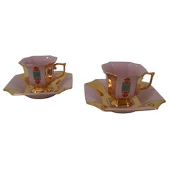 Pareja de tazas con platillos de mediados de siglo, Haas & Czjzek, hacia 1960