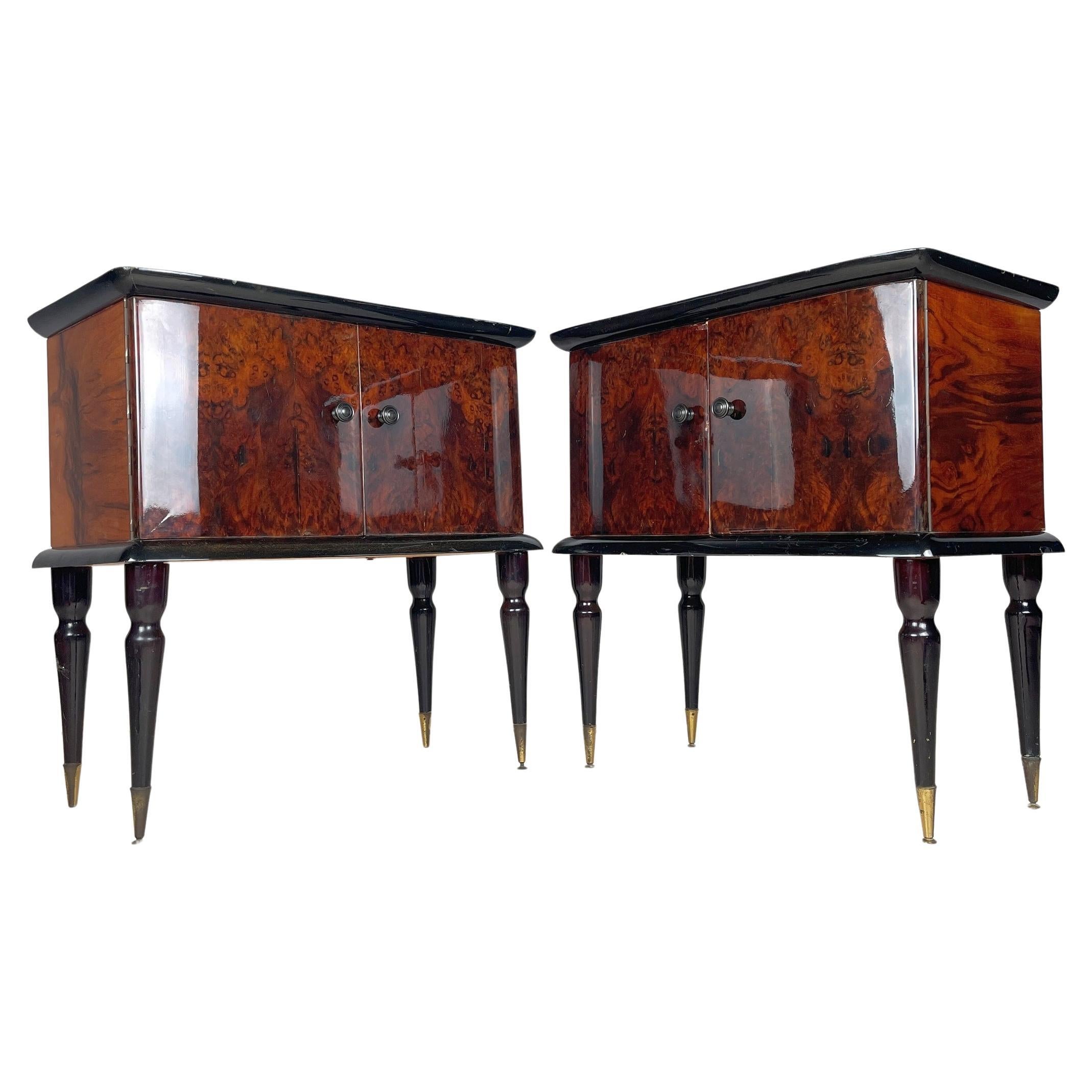 Mid-century pair of nightstands Italy 50s