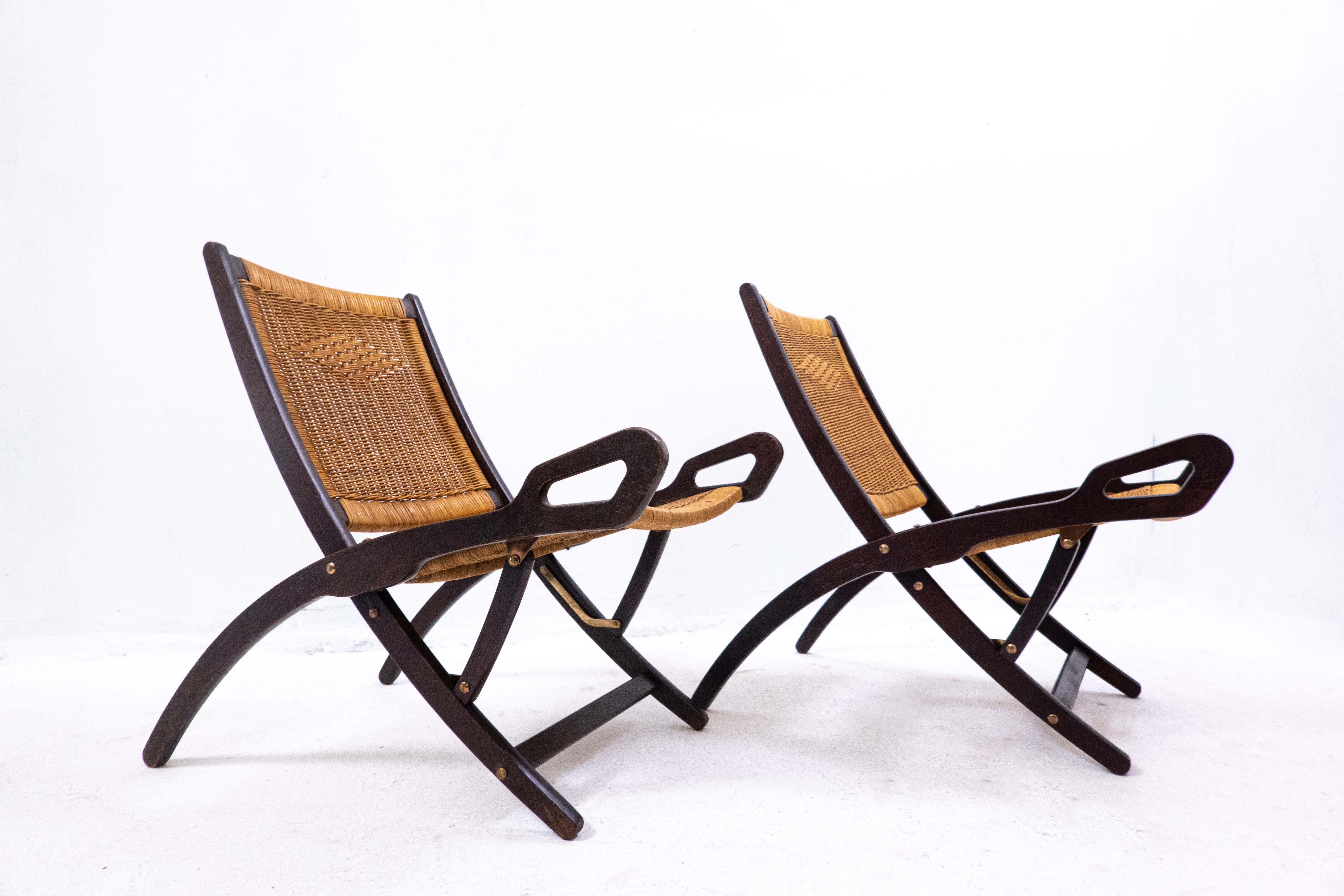 Mid-Century Pair of Ninfea Folding Chairs by Gio Ponti for Reguitti, Italy, 1950 3