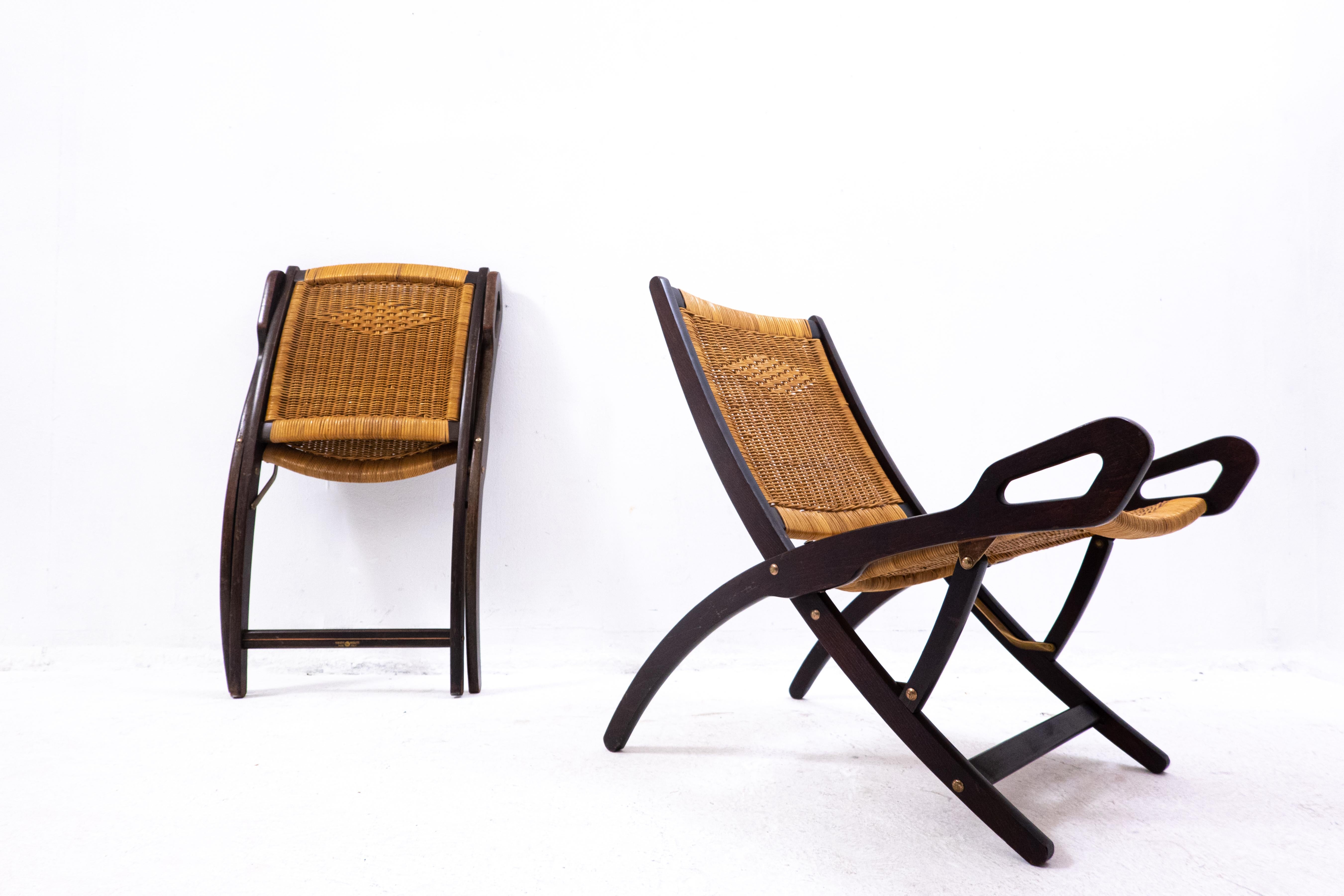 Mid-Century Pair of Ninfea Folding Chairs by Gio Ponti for Reguitti, Italy, 1950 4