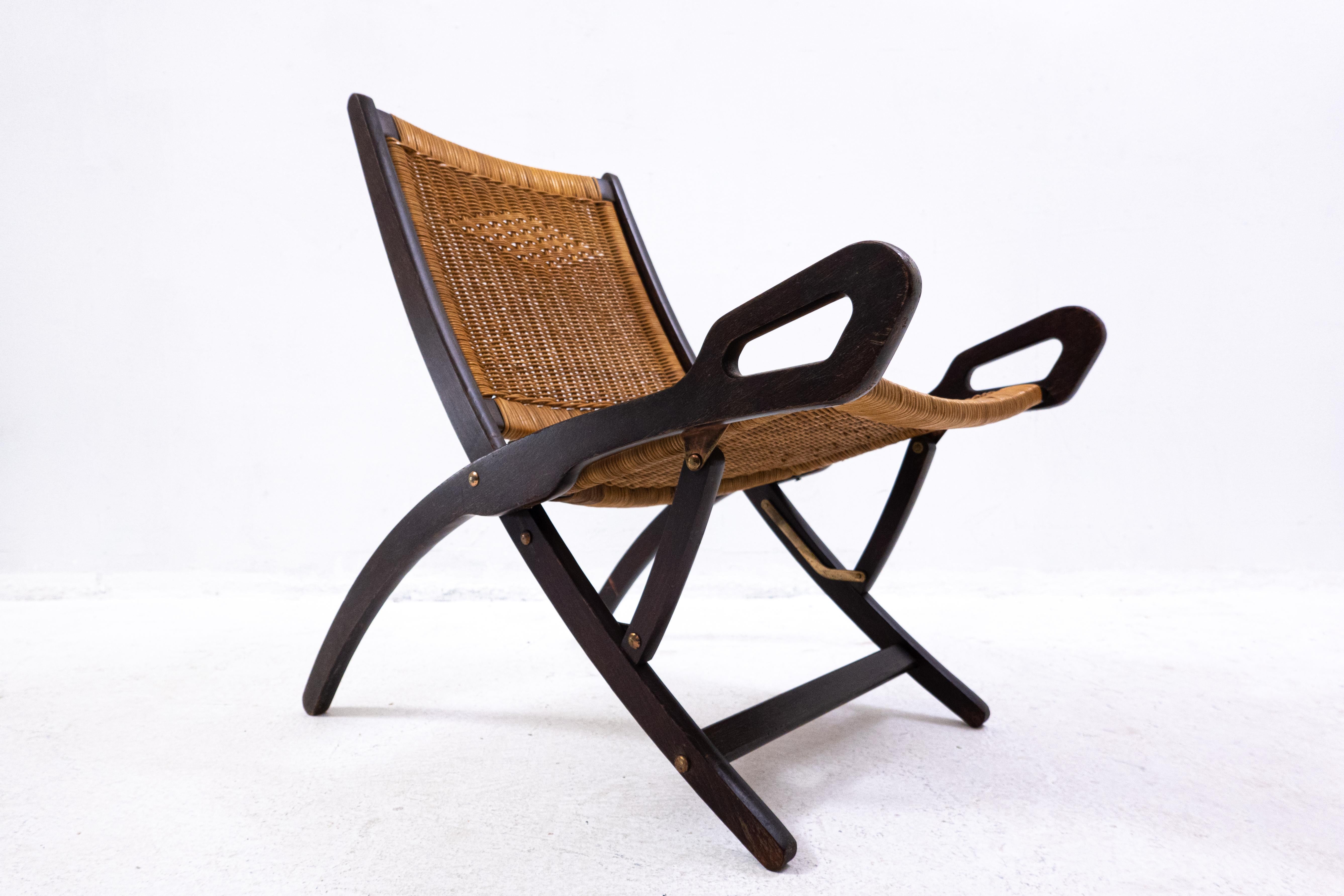 Mid-Century Modern Mid-Century Pair of Ninfea Folding Chairs by Gio Ponti for Reguitti, Italy, 1950