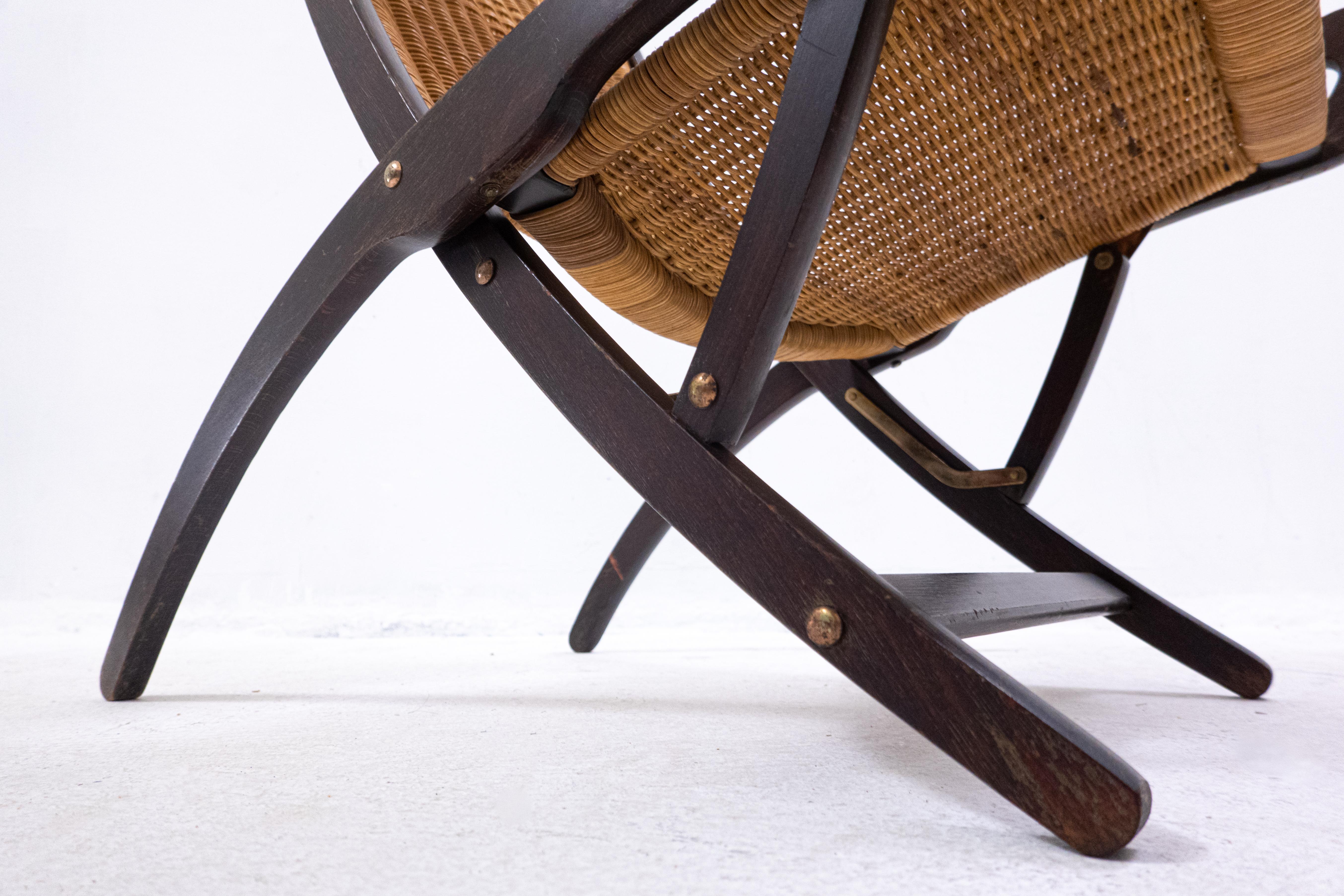 Italian Mid-Century Pair of Ninfea Folding Chairs by Gio Ponti for Reguitti, Italy, 1950