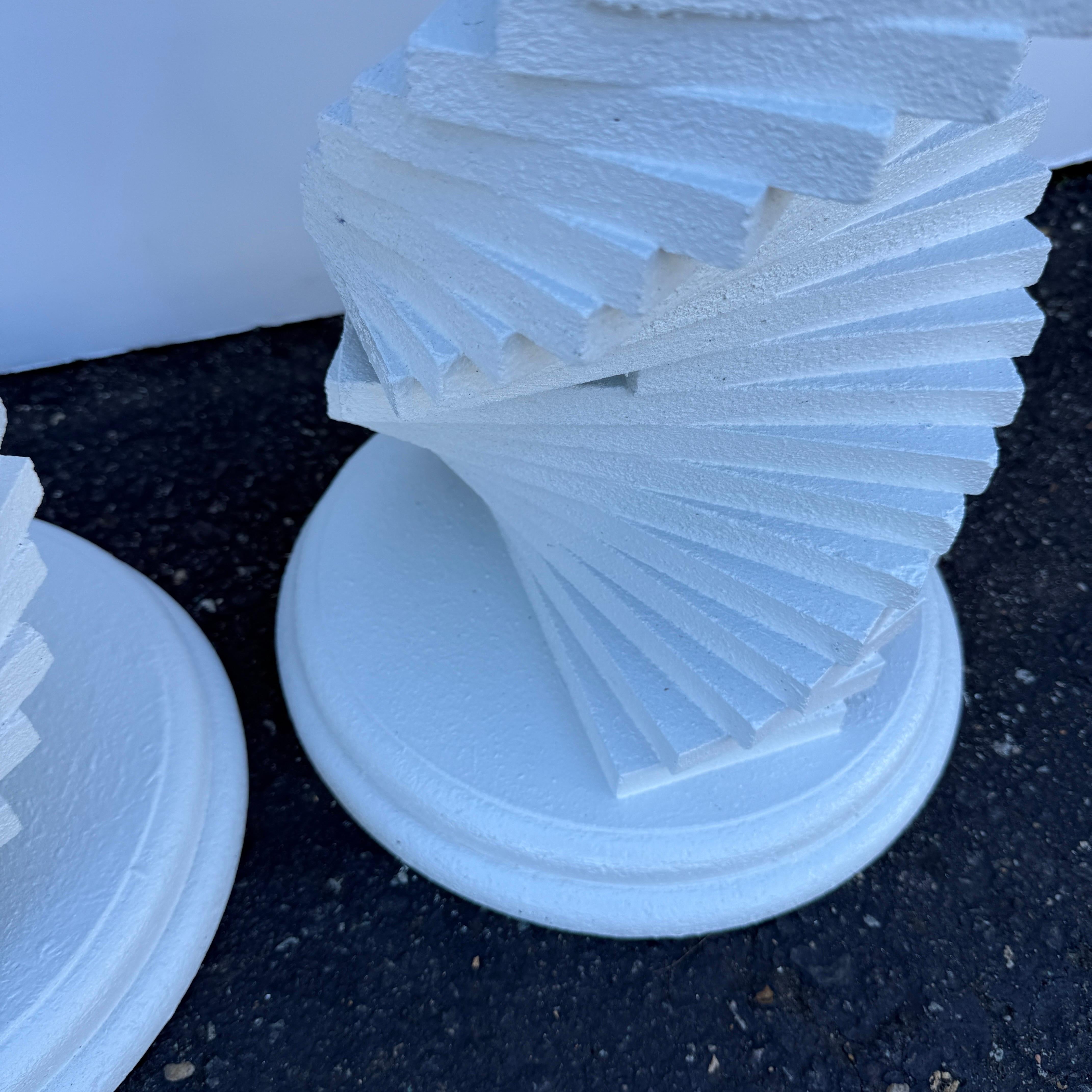 Mid-Century Pair of Painted Helix Architectural Pedestals For Sale 5