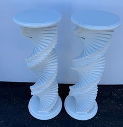 Mid-Century Pair of Painted Helix Architectural Pedestals