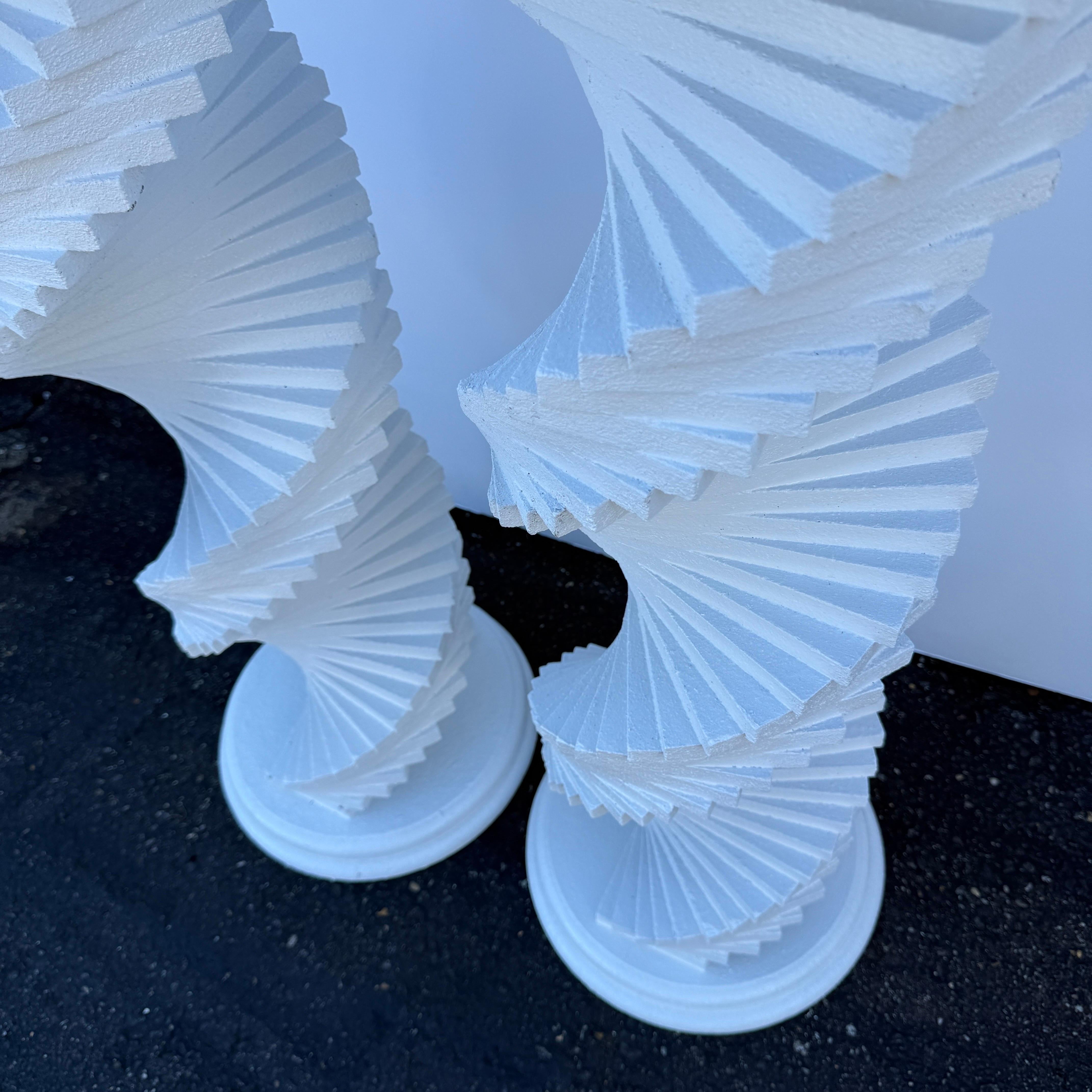 Mid-Century Pair of Painted Helix Architectural Pedestals For Sale 1