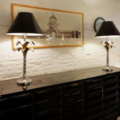 Mid Century Pair Of Palm Tree Table Lamps - 1960s