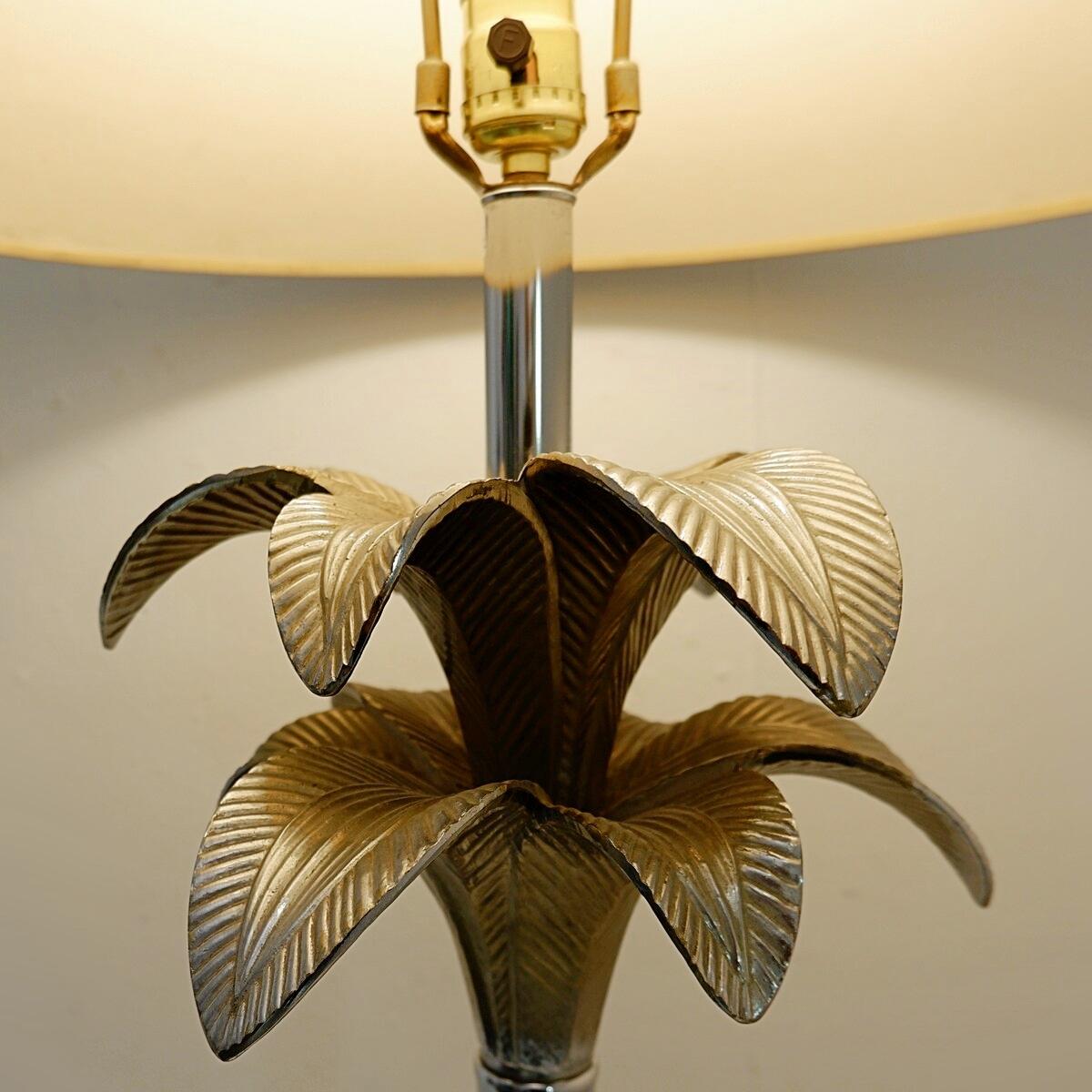 Mid Century Pair Of Palm Tree Table Lamps - 1960s In Good Condition For Sale In Uccle, BE