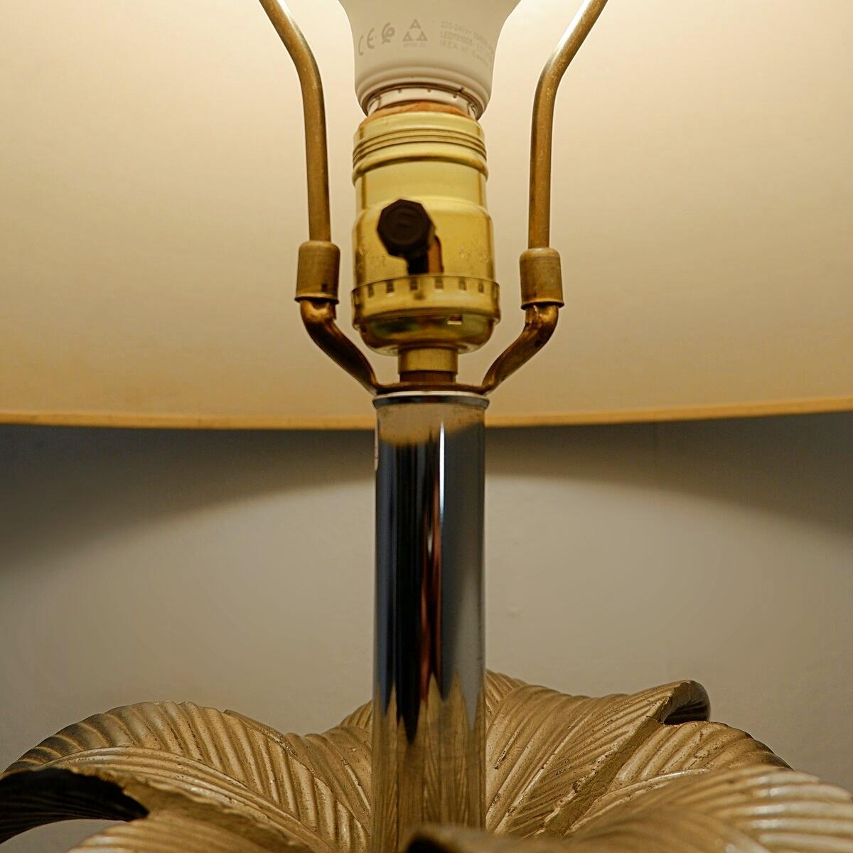 20th Century Mid Century Pair Of Palm Tree Table Lamps - 1960s For Sale