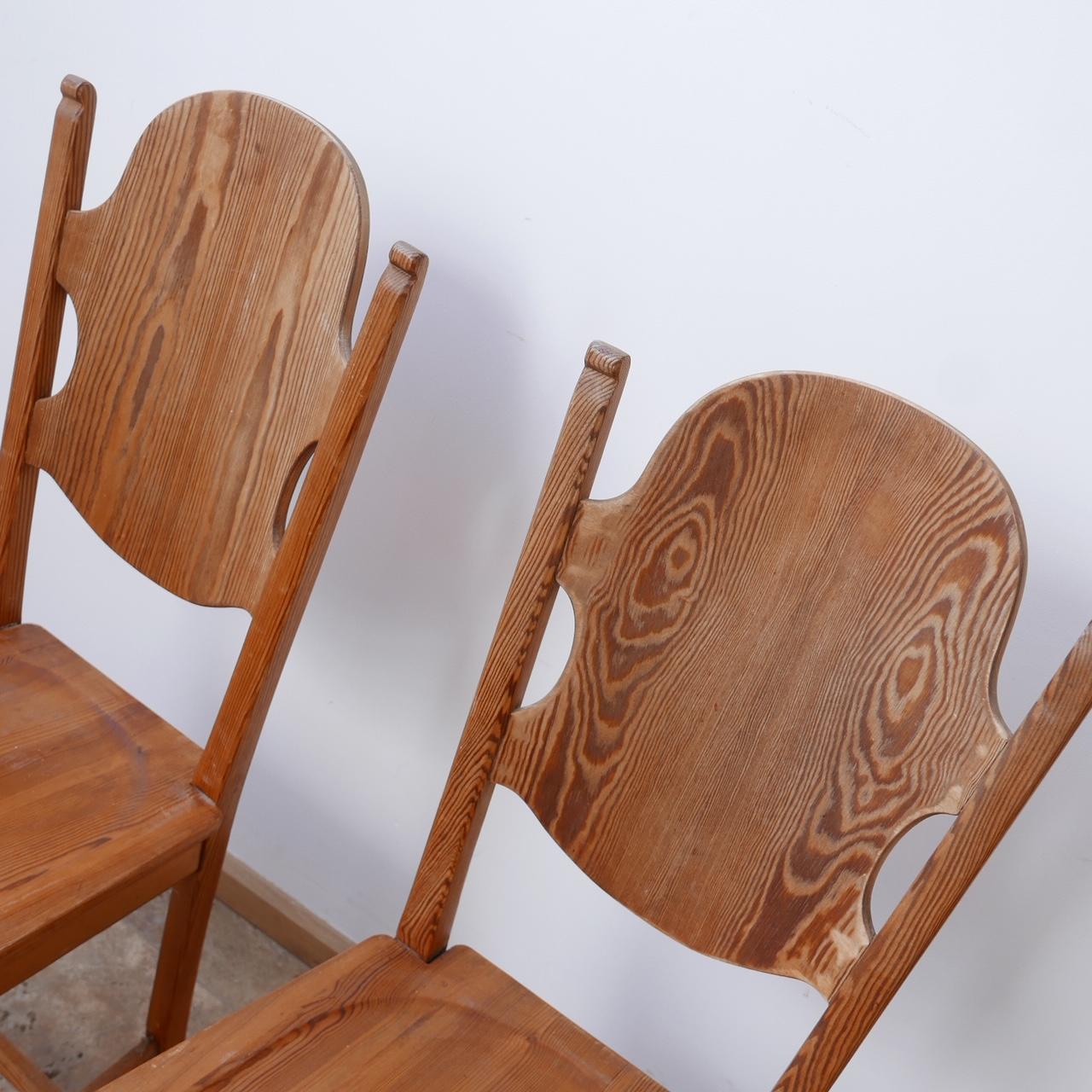 20th Century Mid-Century Pair of Pine Swedish Occasional Chairs