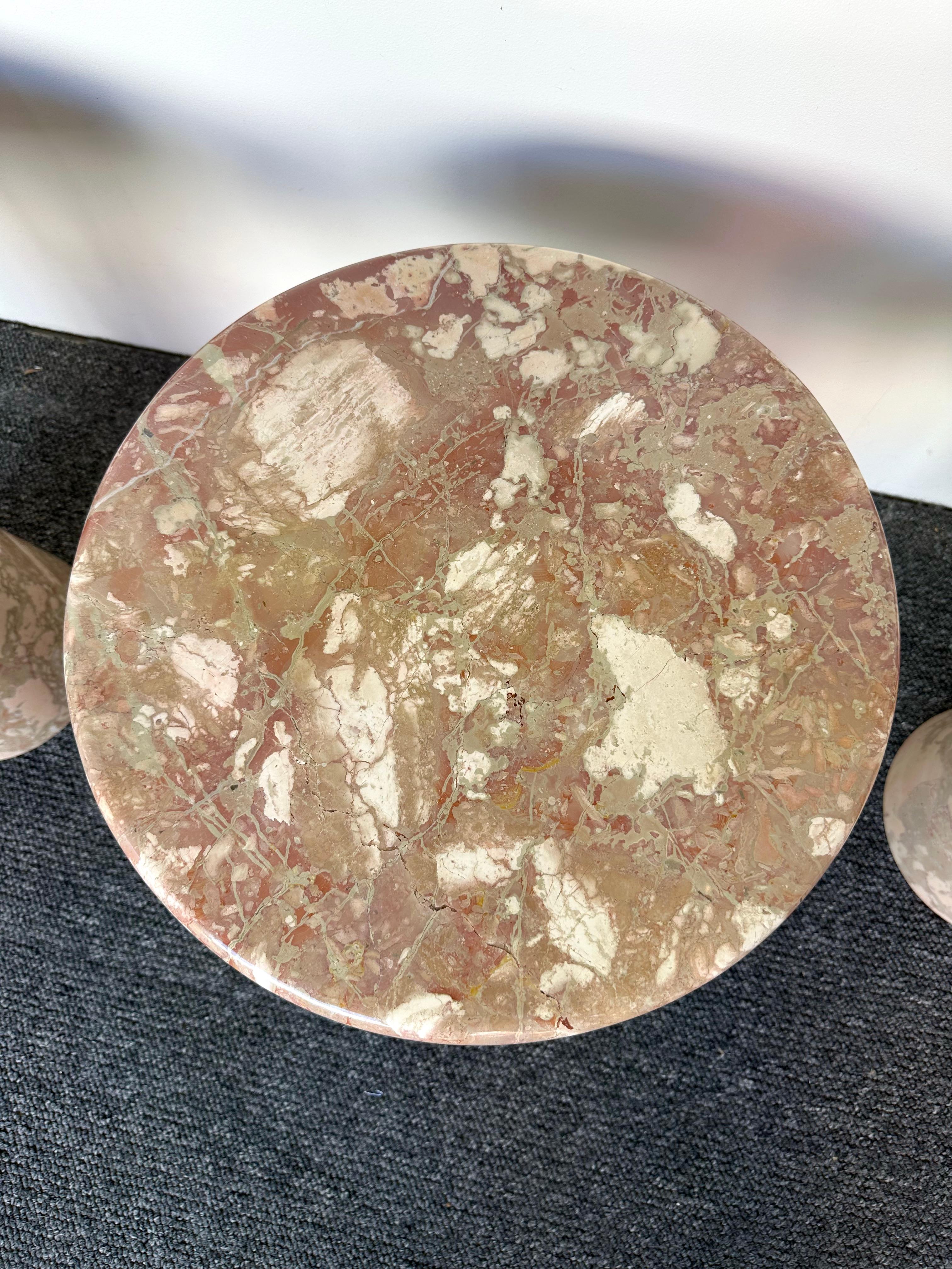 Mid-Century Pink Marble Table, Italy, 1980s For Sale 5