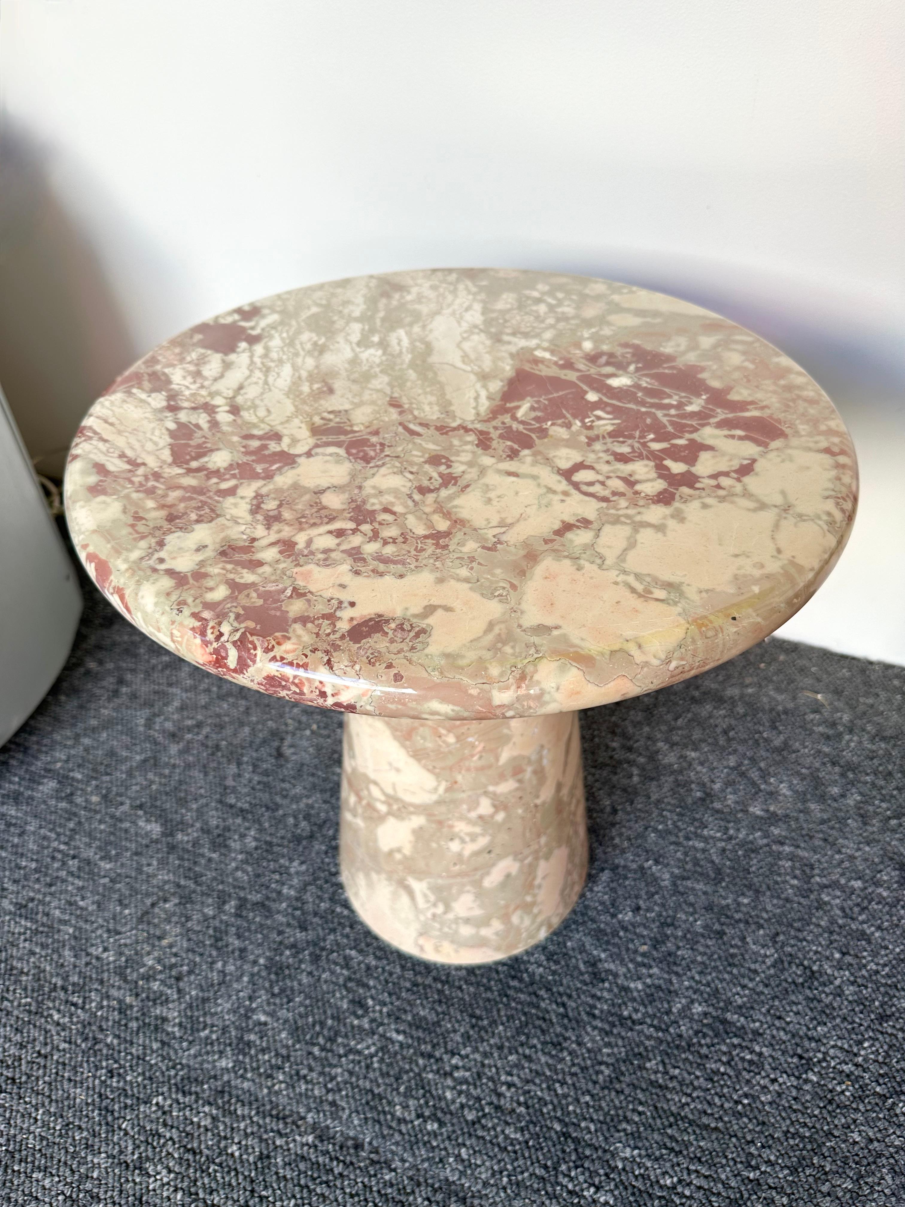 Italian Mid-Century Pink Marble Table, Italy, 1980s For Sale