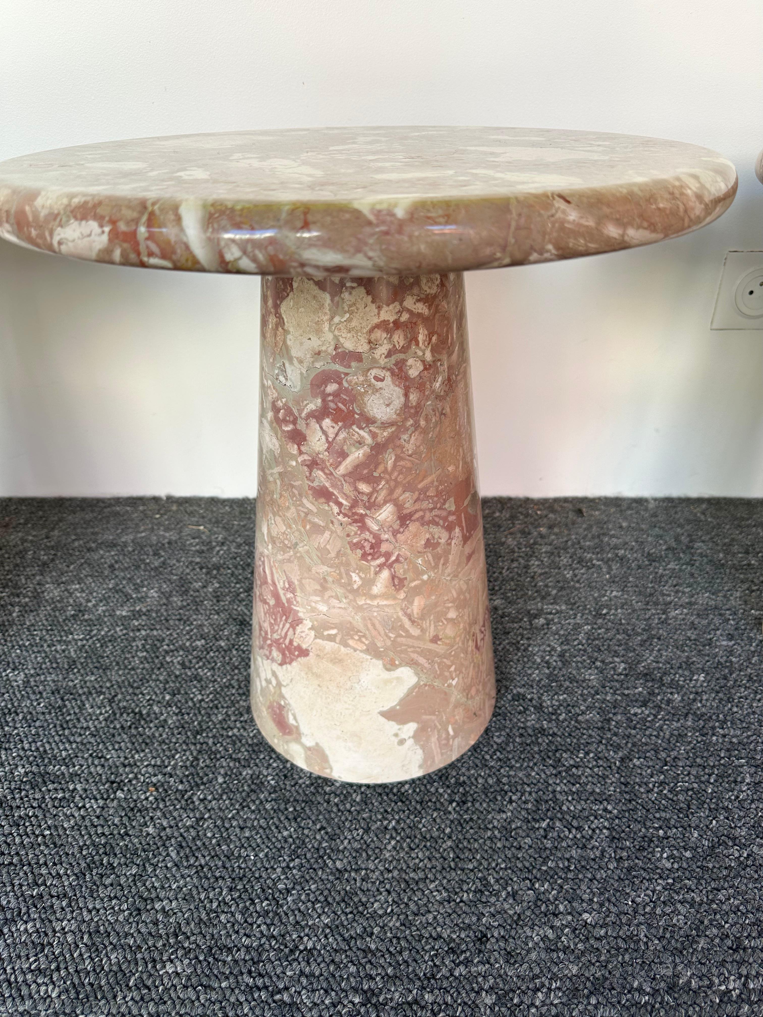 Late 20th Century Mid-Century Pink Marble Table, Italy, 1980s For Sale