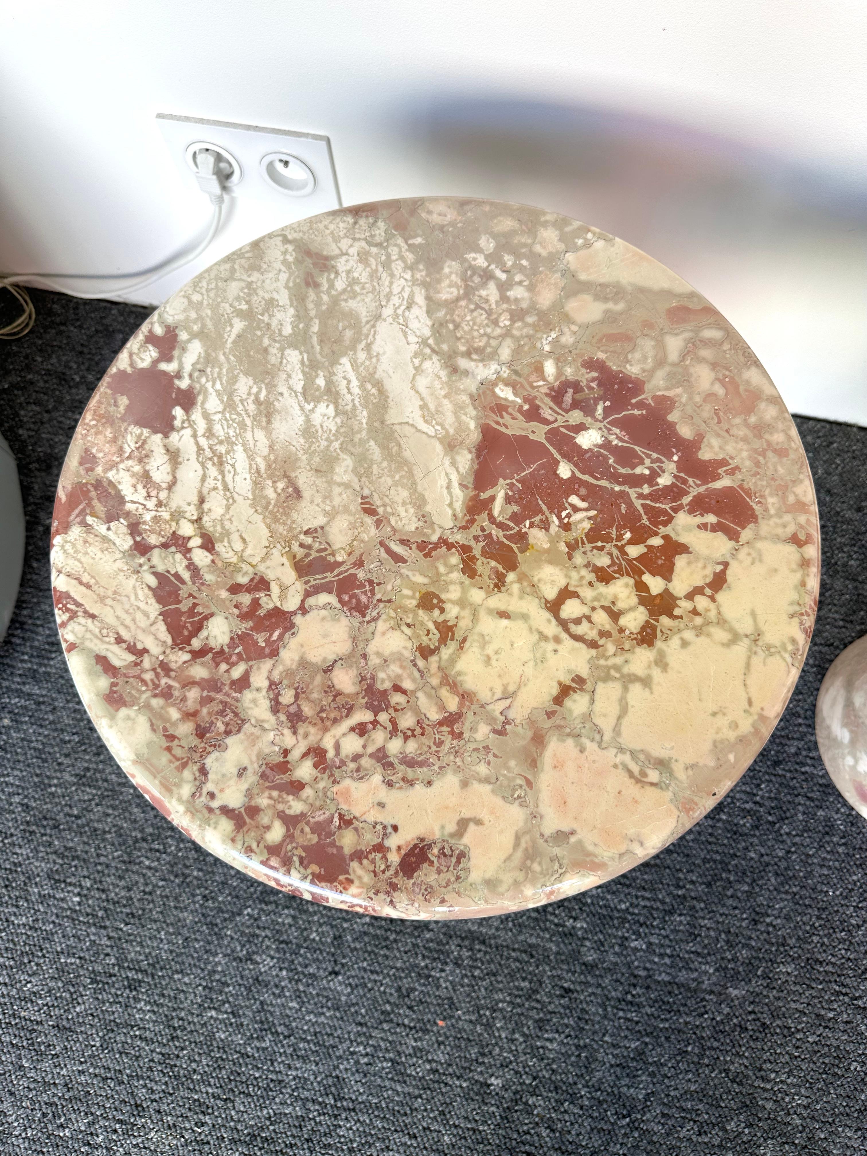 Mid-Century Pink Marble Table, Italy, 1980s For Sale 1