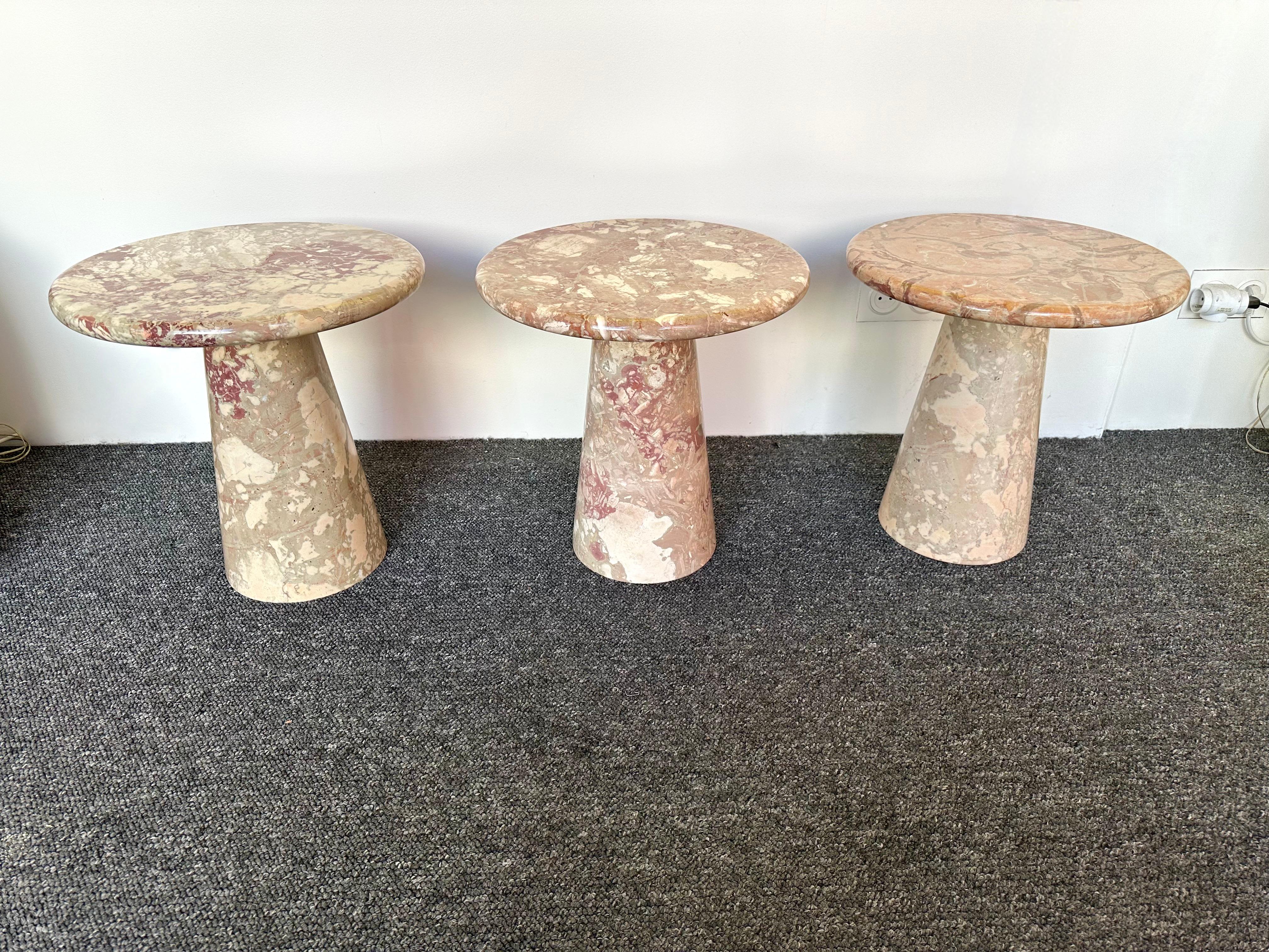 Mid-Century Pink Marble Table, Italy, 1980s For Sale 2