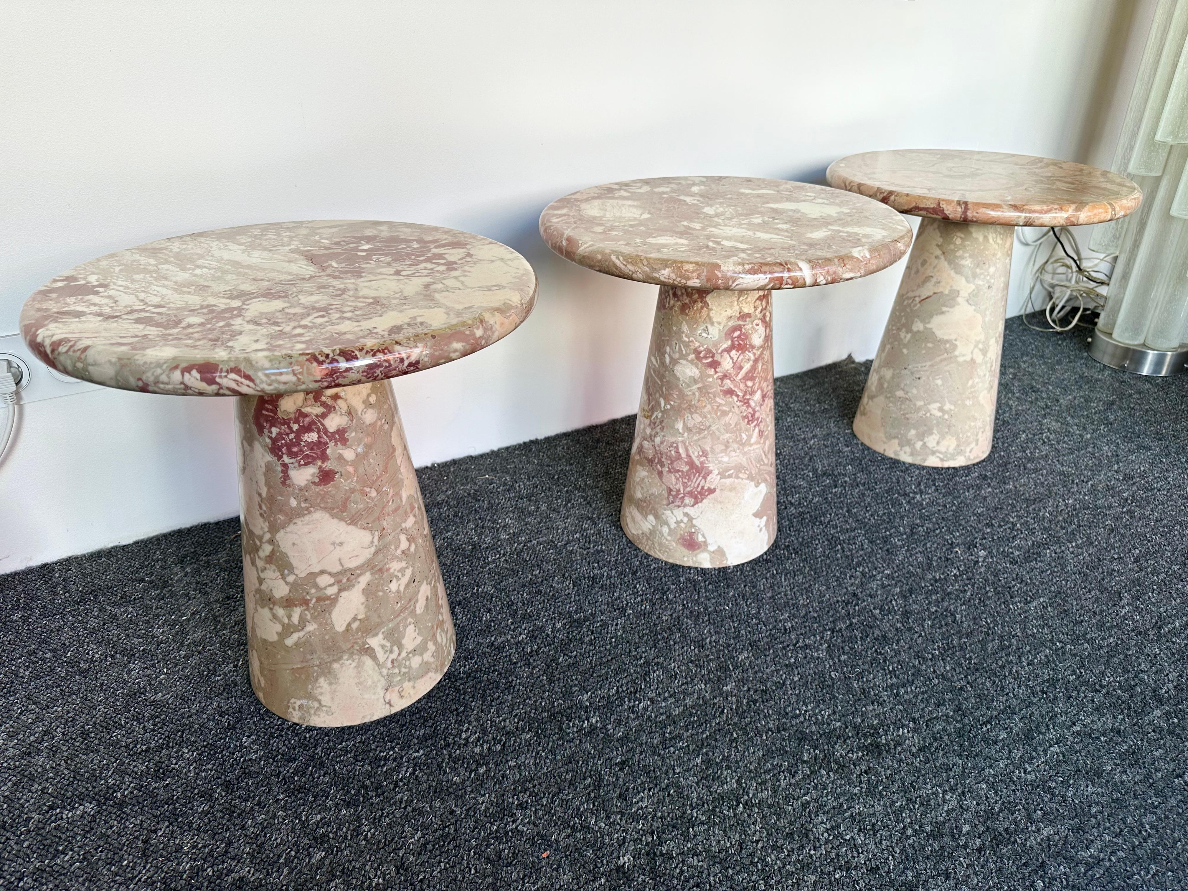 Mid-Century Pink Marble Table, Italy, 1980s For Sale 3