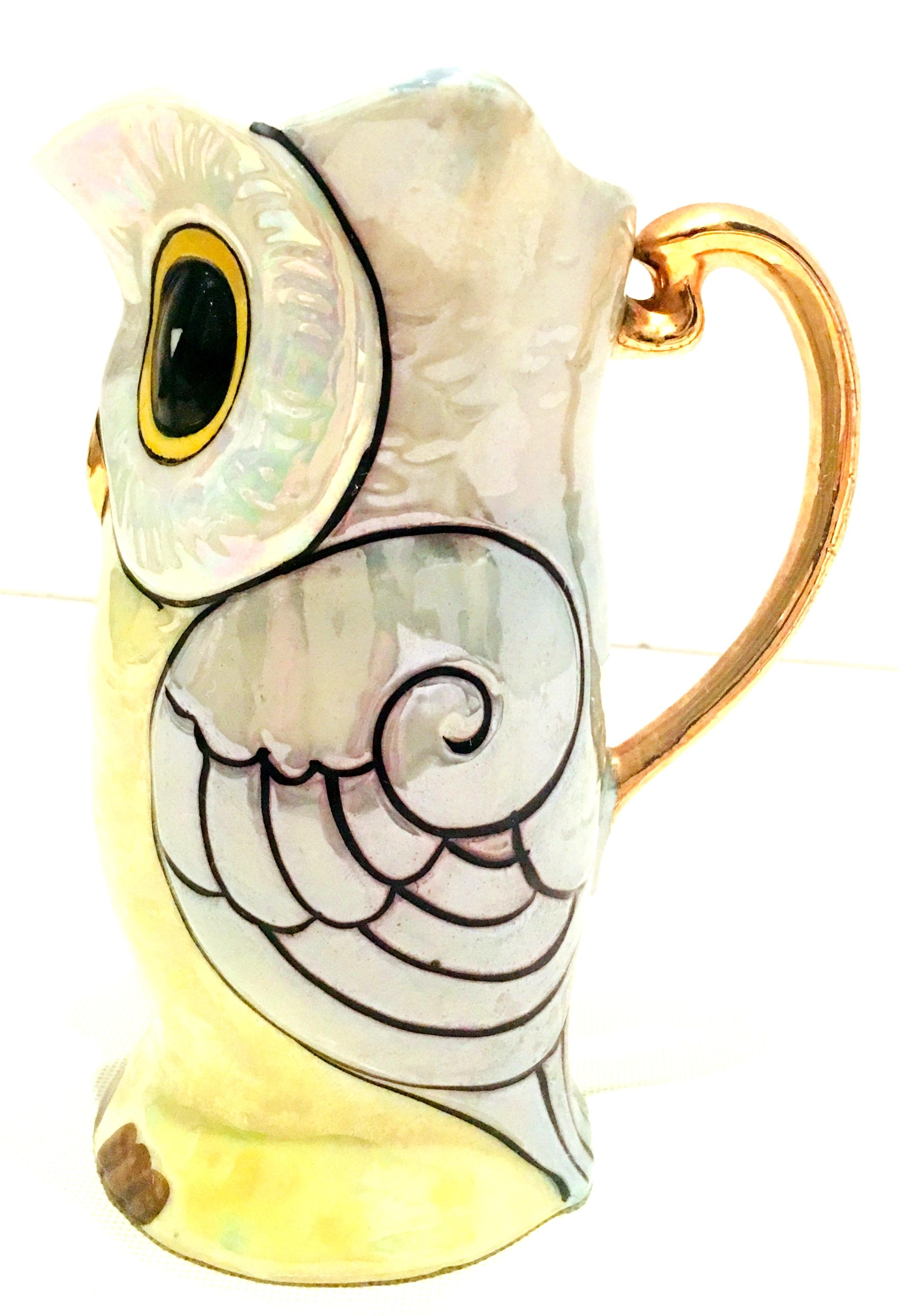 Midcentury Pair of Porcelain Japanese Luster Ware 