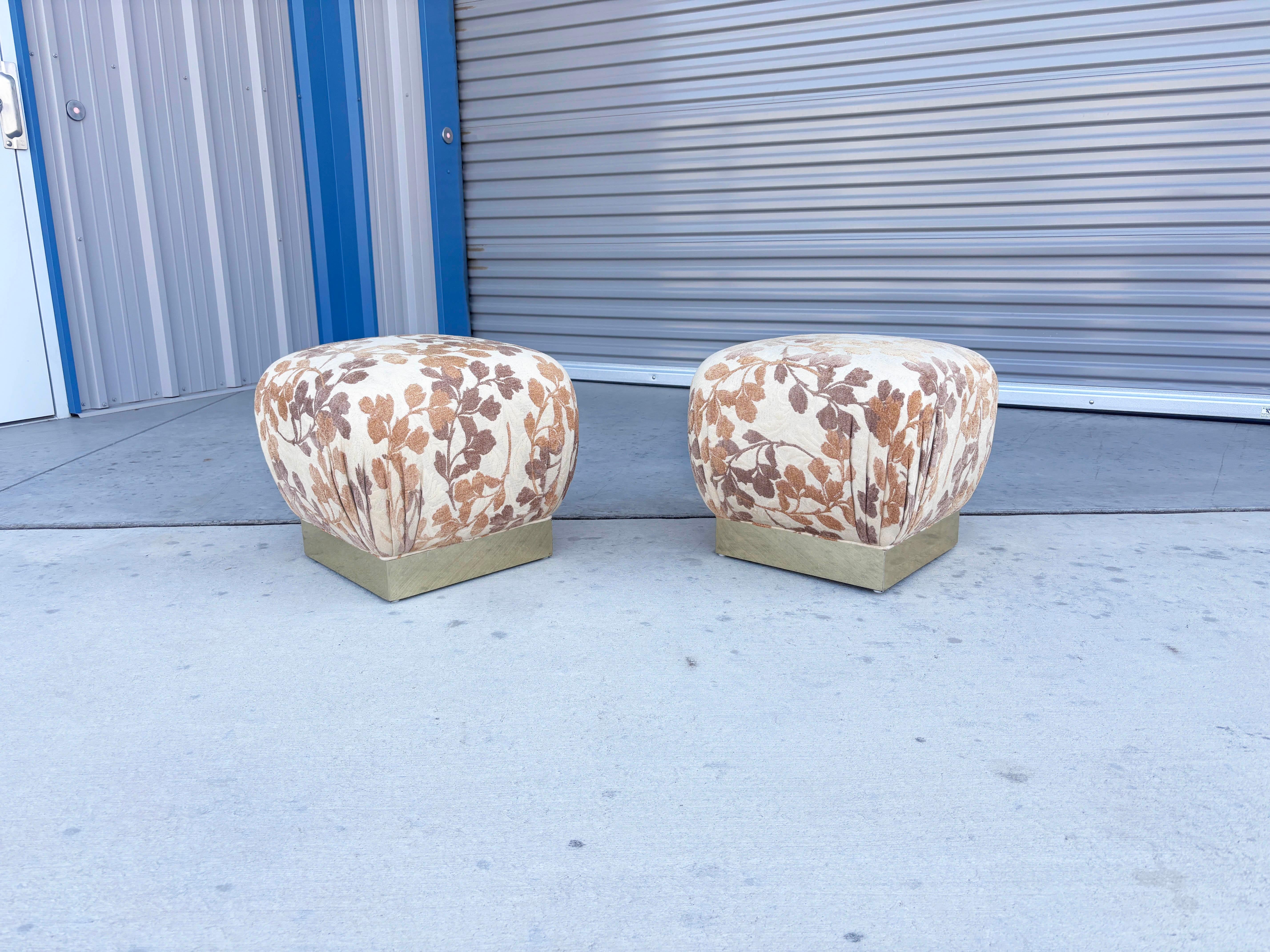 Paire de poufs et d'ottomans du milieu du siècle dernier d'après Marge Carson Bon état - En vente à North Hollywood, CA