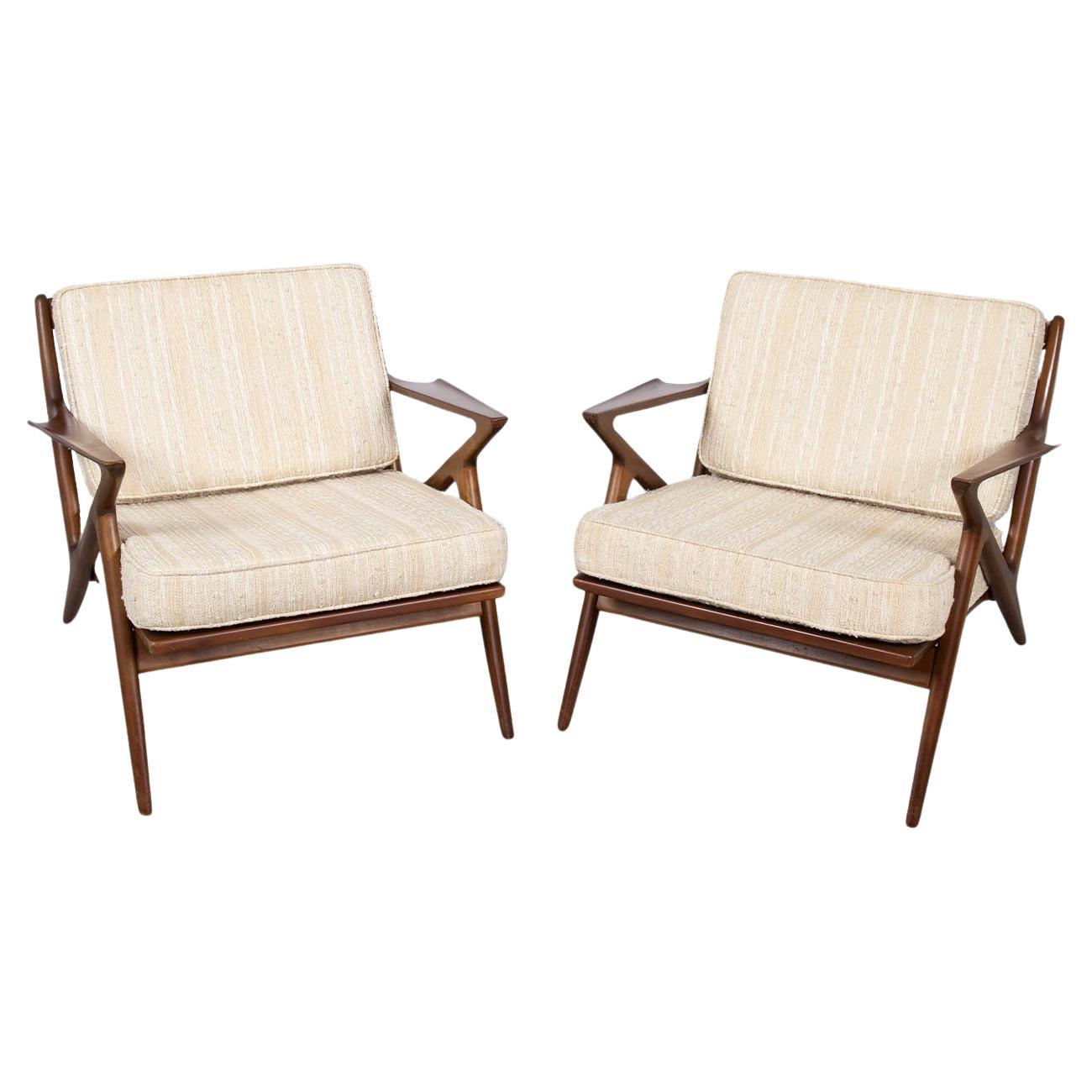 Mid-Century Pair of Poul Jensen for Selig ''Z'' Lounge Chairs