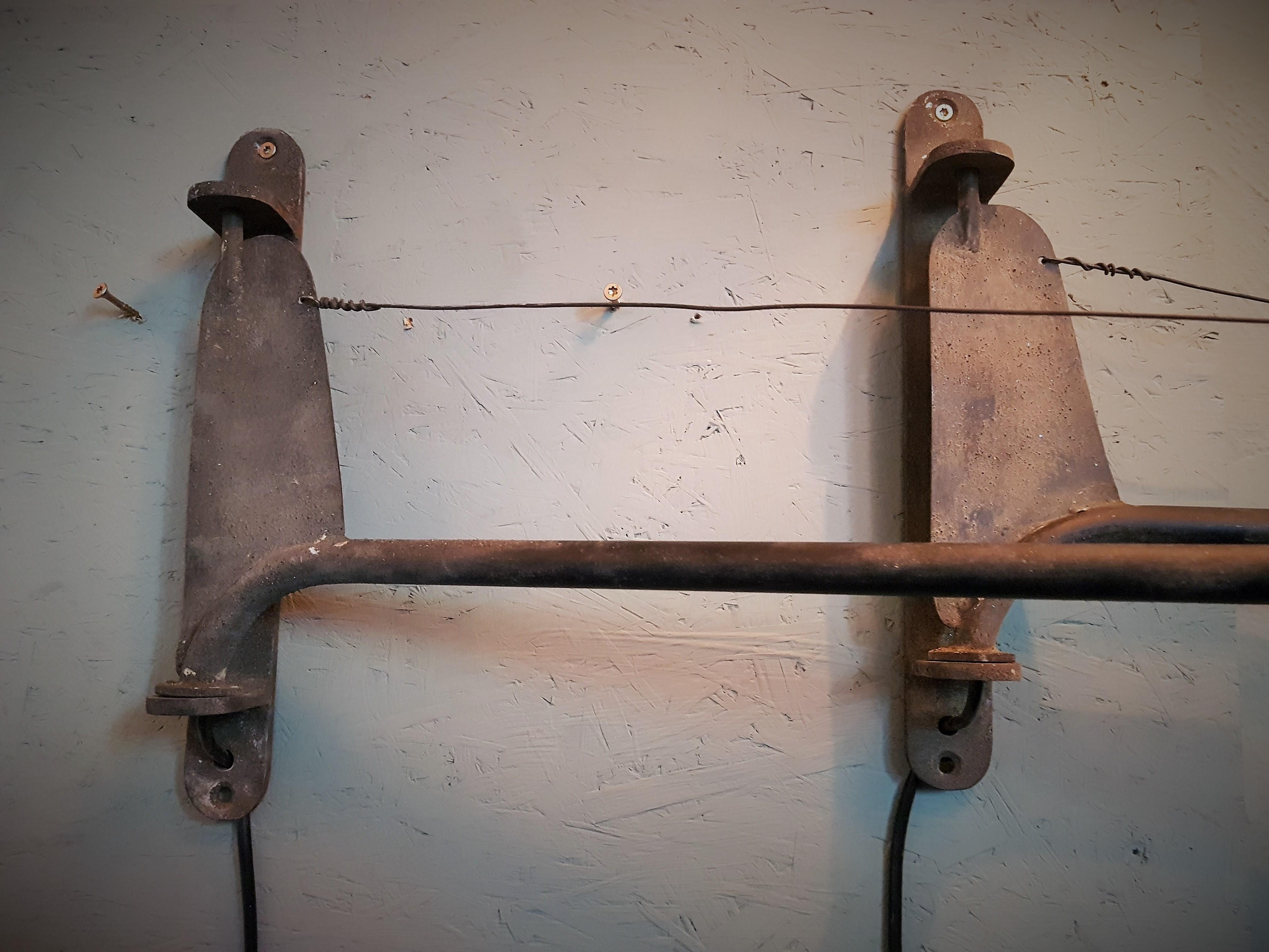 Midcentury Pair of Prouve Potence Swing Jib Wall Lamps, France 1950s For Sale 4