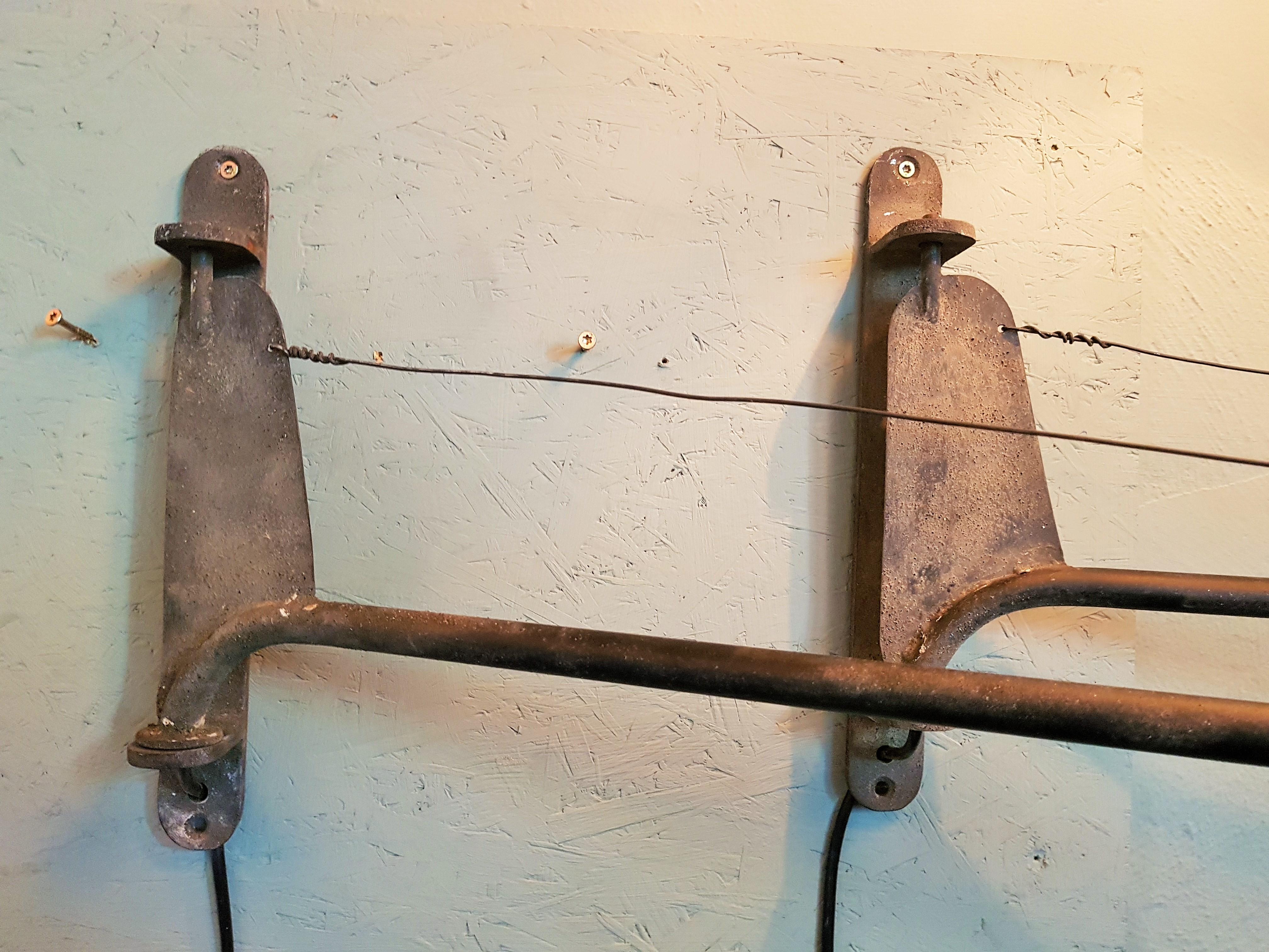 French Midcentury Pair of Prouve Potence Swing Jib Wall Lamps, France 1950s For Sale