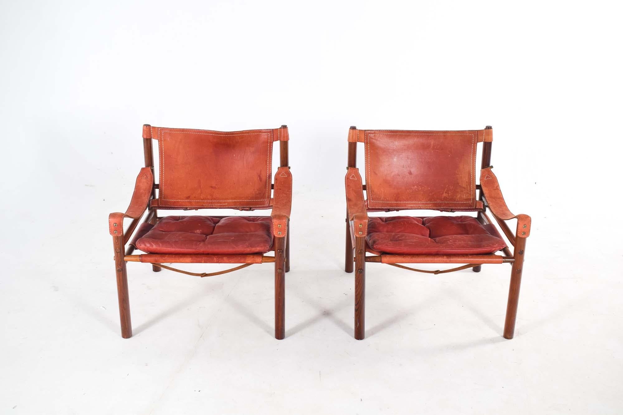 Mid-Century Modern Mid-Century Pair of Rosewood Armchairs “Sirocco” by Arne Norell, 1960 For Sale