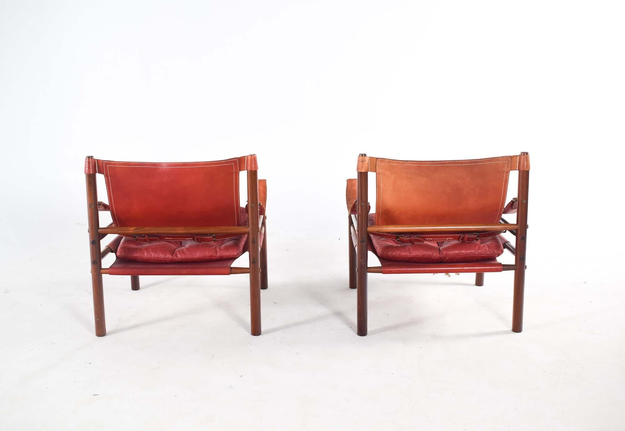 Mid-Century Pair of Rosewood Armchairs “Sirocco” by Arne Norell, 1960 For Sale 1