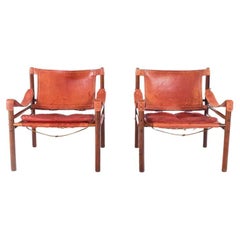 Vintage Mid-Century Pair of Rosewood Armchairs “Sirocco” by Arne Norell, 1960