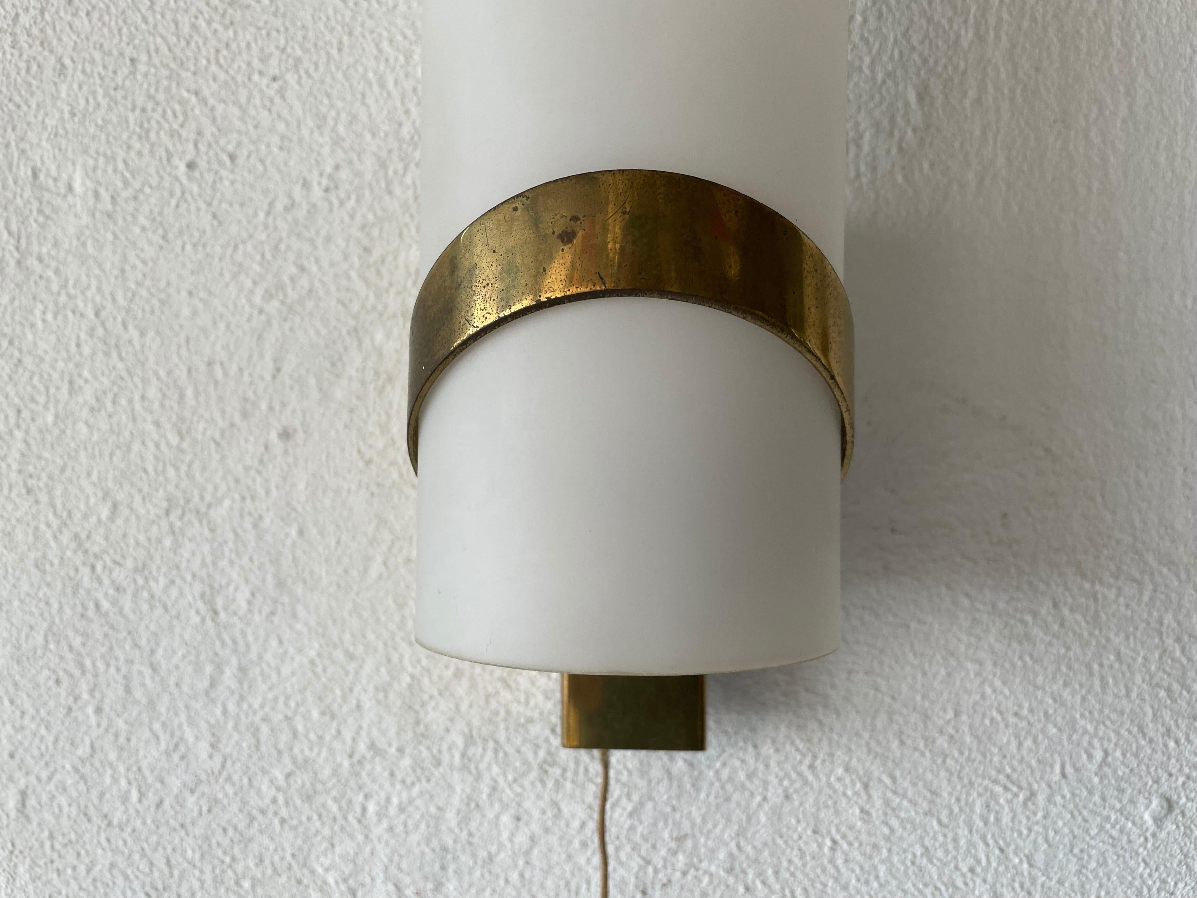 Brass Mid-Century Pair of Sconces by Stilnovo, 1950s, Italy For Sale