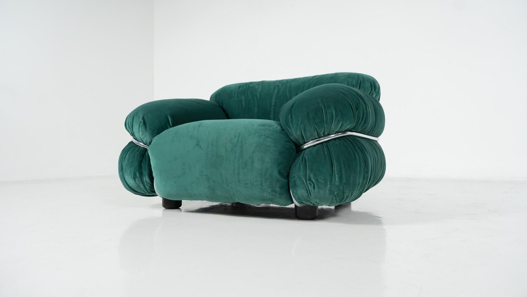 Coppia di poltrone Sesann di metà secolo di Gianfranco Frattini per Cassina, anni '70 in vendita 4
