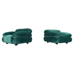 Mid-Century Pair of Sesann Armchairs by Gianfranco Frattini for Cassina, 1970s