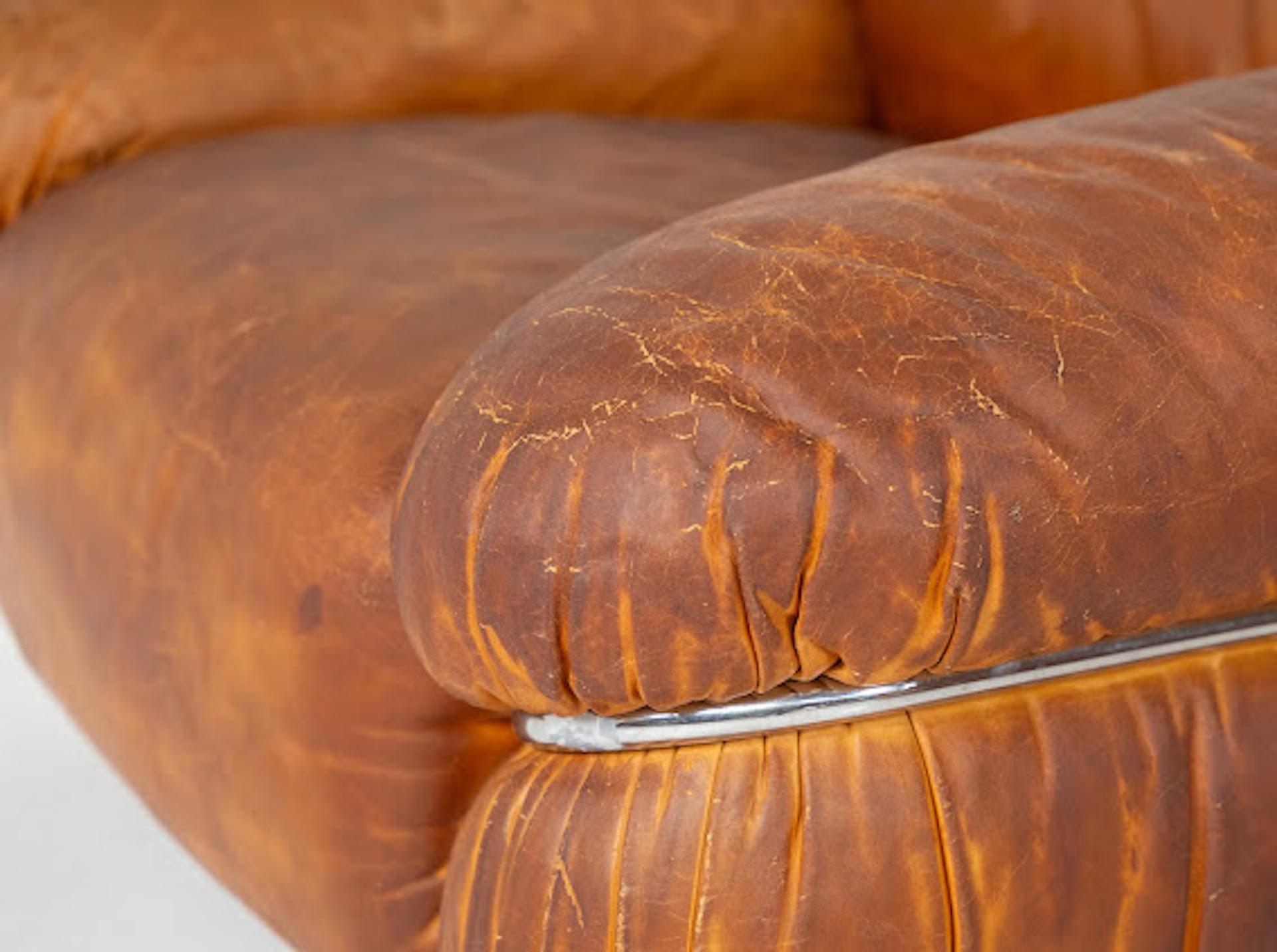 Paire de fauteuils Sesann de Gianfranco Frattini pour Cassina, Italie Bon état - En vente à Brussels, BE