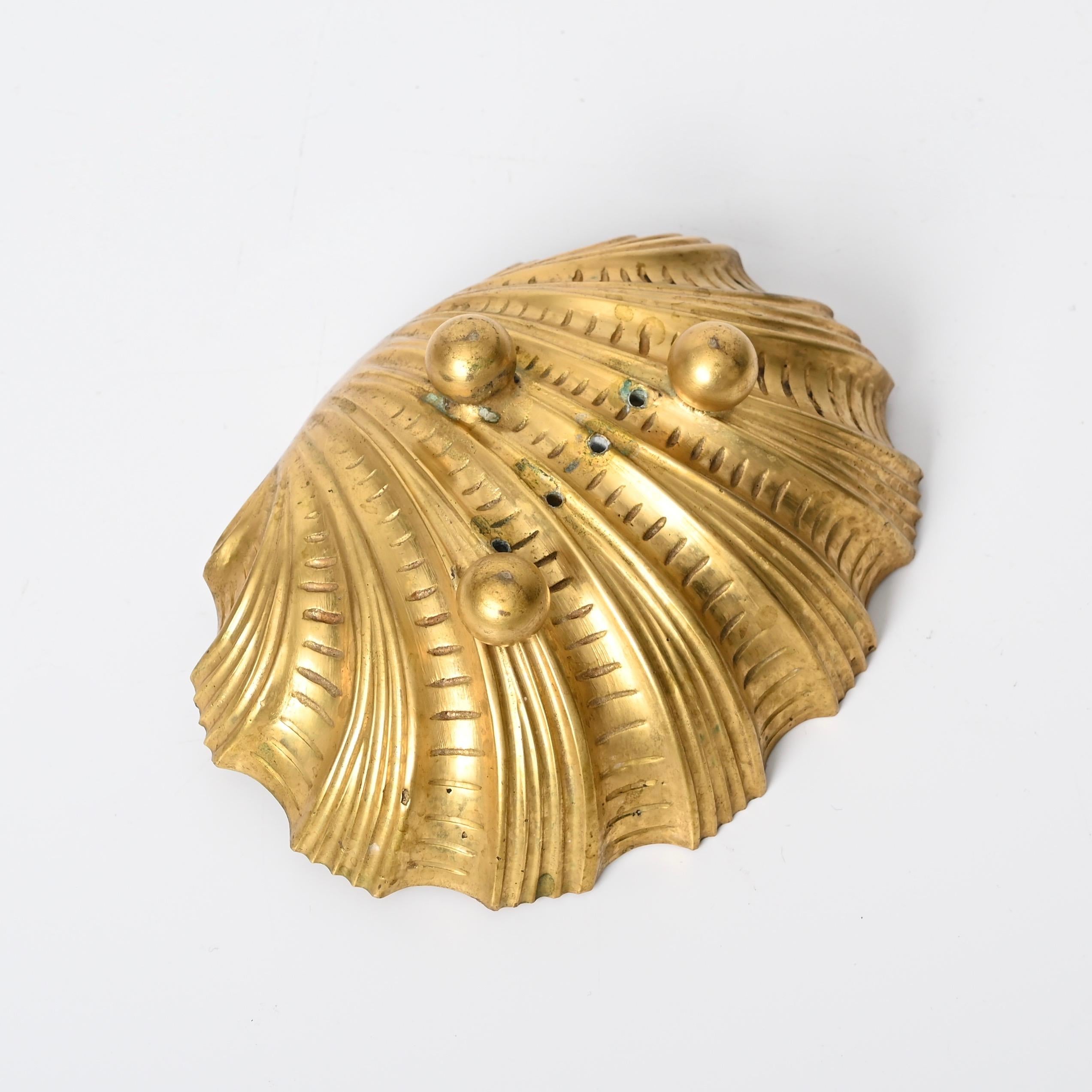 Seifenschalen in Muschelform aus vergoldeter Bronze, Italien 1950er Jahre im Angebot 4