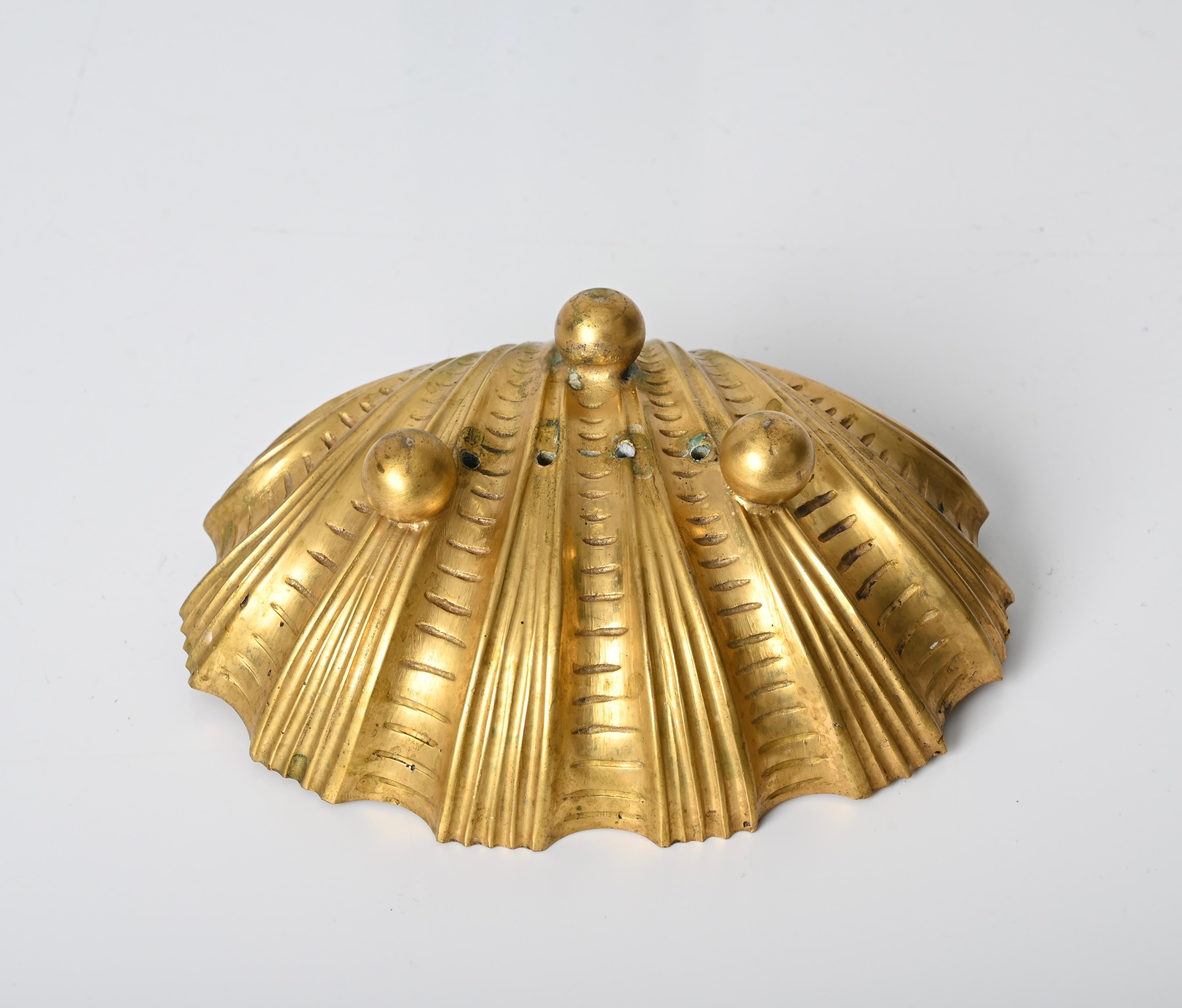 Seifenschalen in Muschelform aus vergoldeter Bronze, Italien 1950er Jahre im Angebot 5