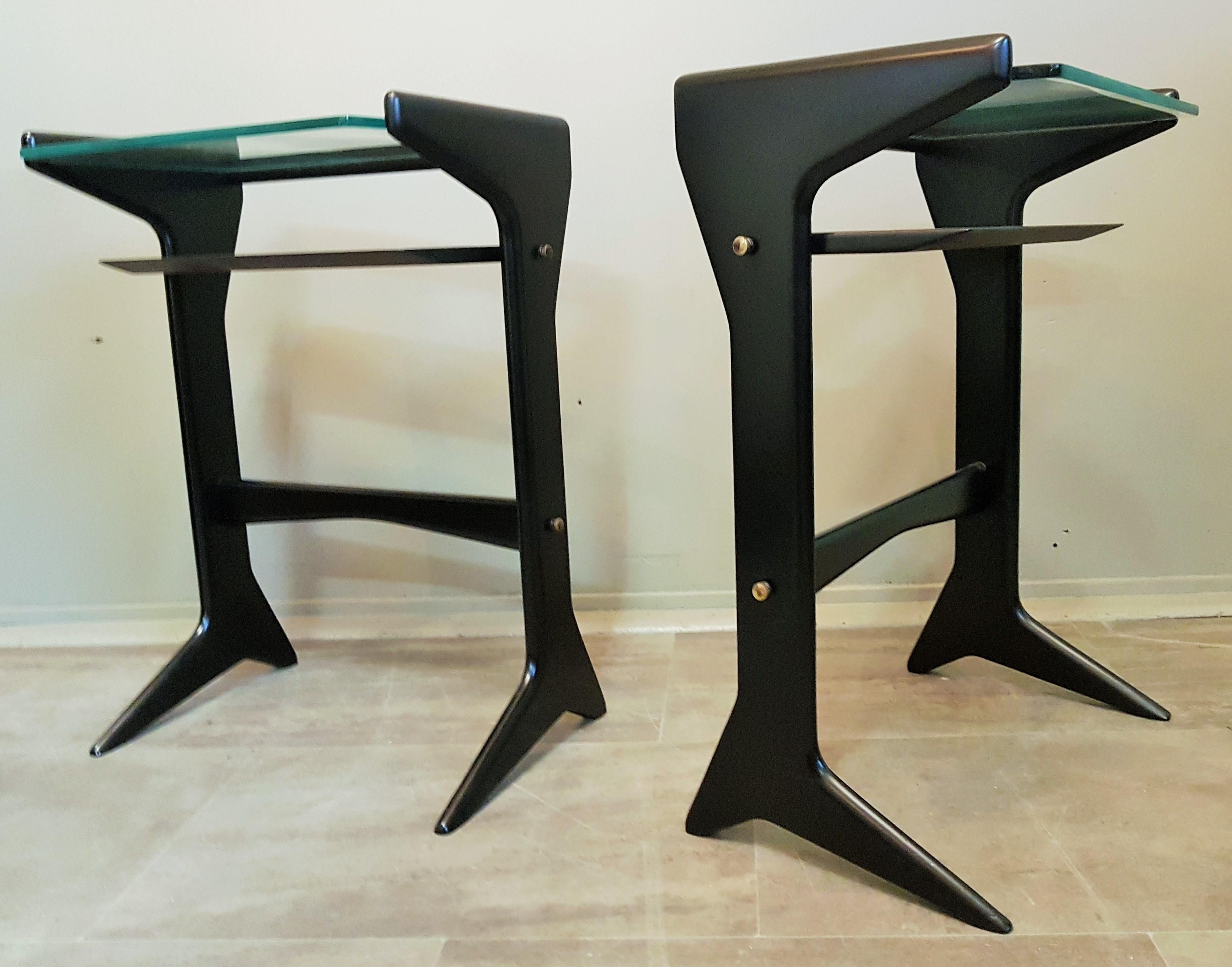 Mid-Century Pair of Side Tables Night Stands Ico Parisi, Italy, 1950s For Sale 3