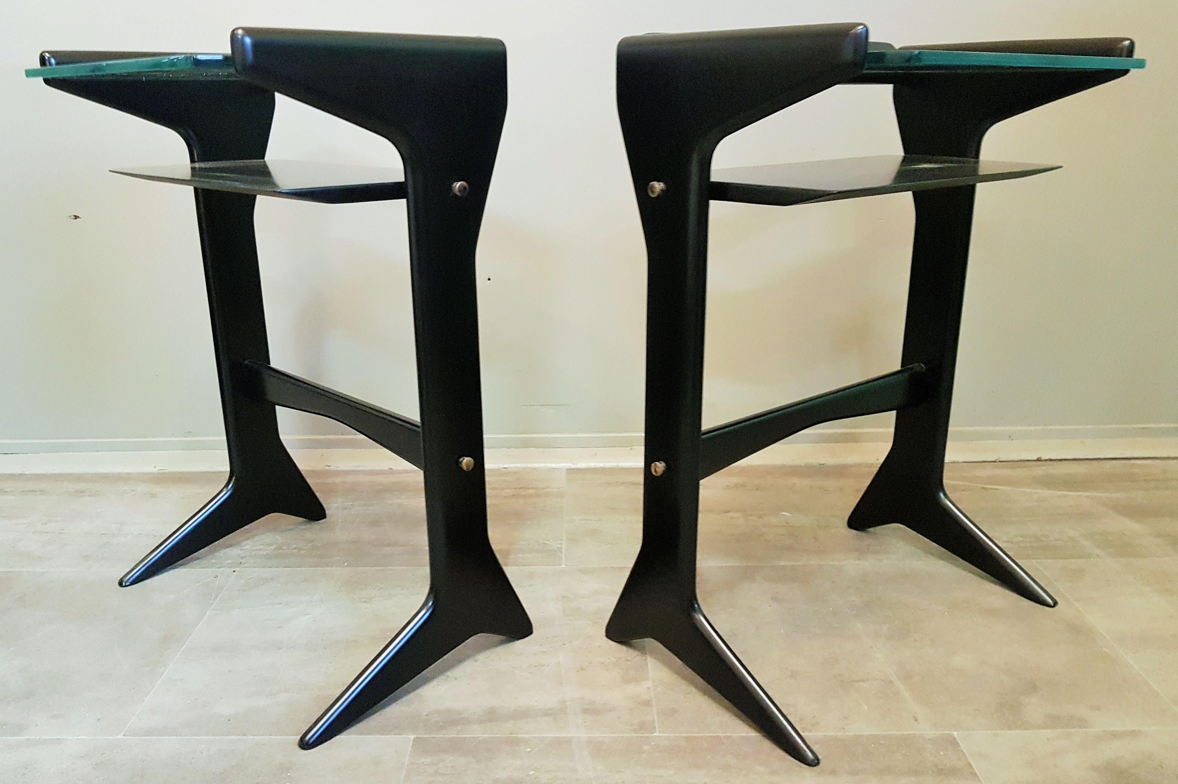 Mid-Century Pair of Side Tables Night Stands Ico Parisi, Italy, 1950s For Sale 4