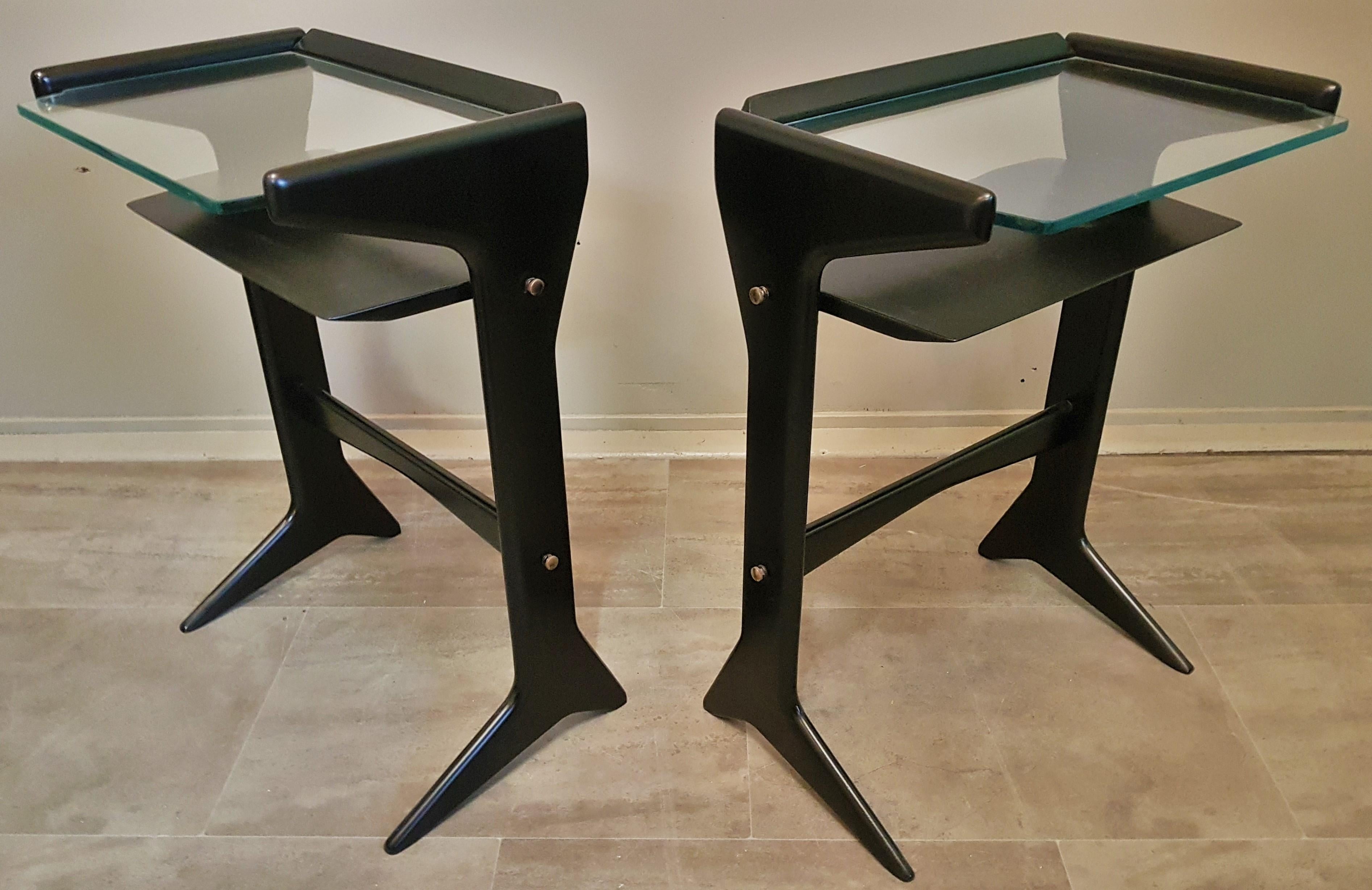 Mid-Century Pair of Side Tables Night Stands Ico Parisi, Italy, 1950s For Sale 5