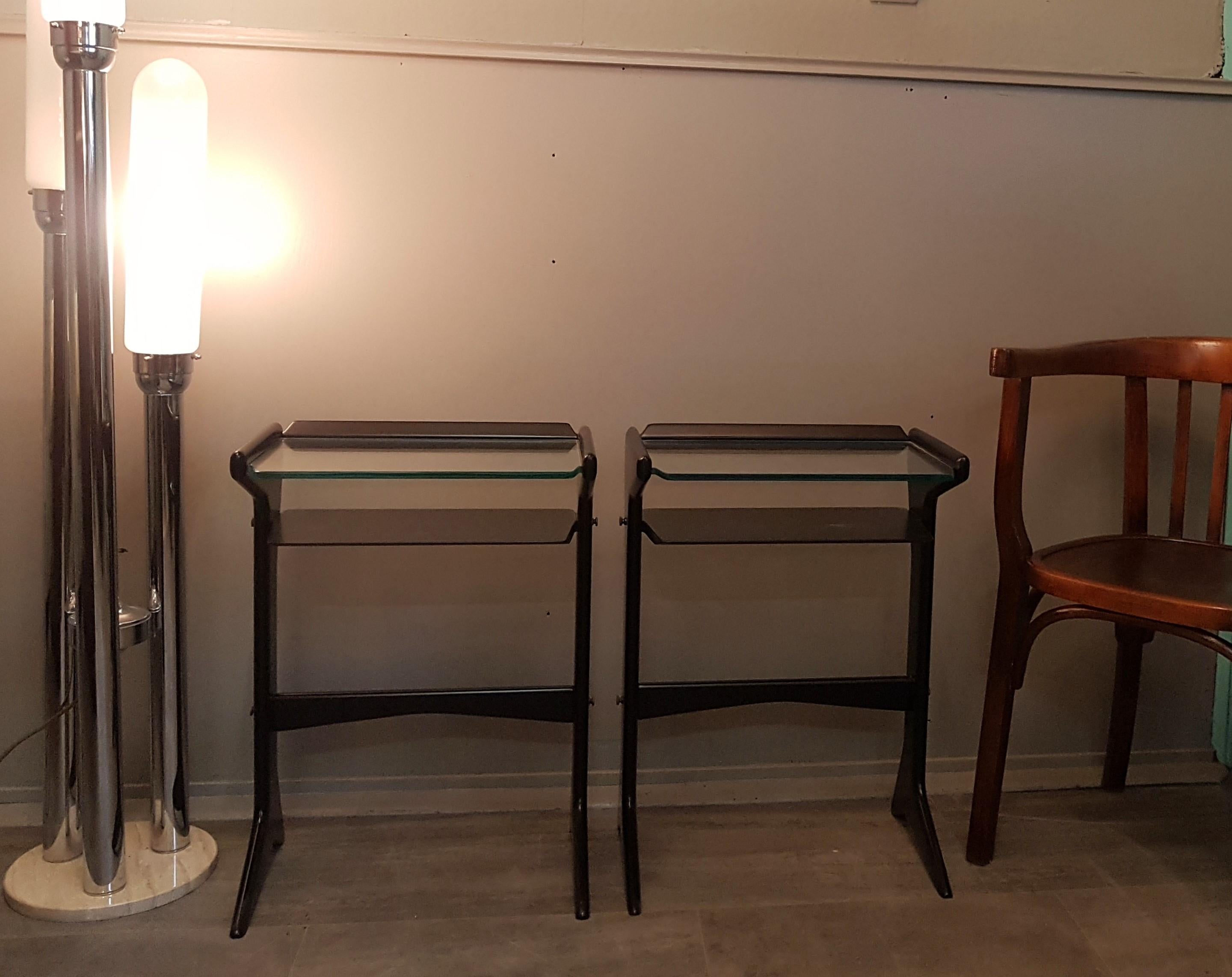 Mid-Century Modern Mid-Century Pair of Side Tables Night Stands Ico Parisi, Italy, 1950s For Sale