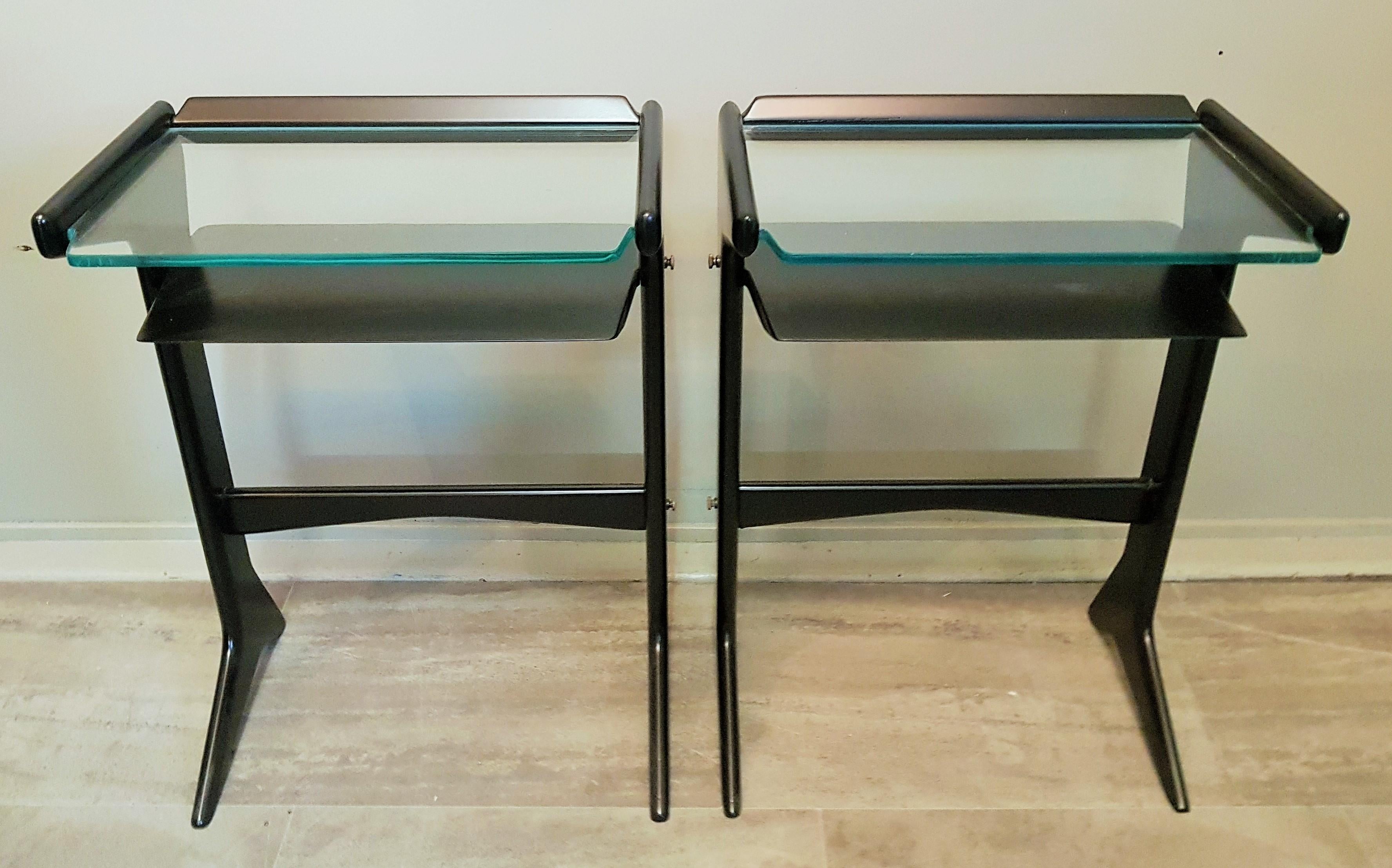 Mid-Century Pair of Side Tables Night Stands Ico Parisi, Italy, 1950s In Good Condition For Sale In Saarbruecken, DE