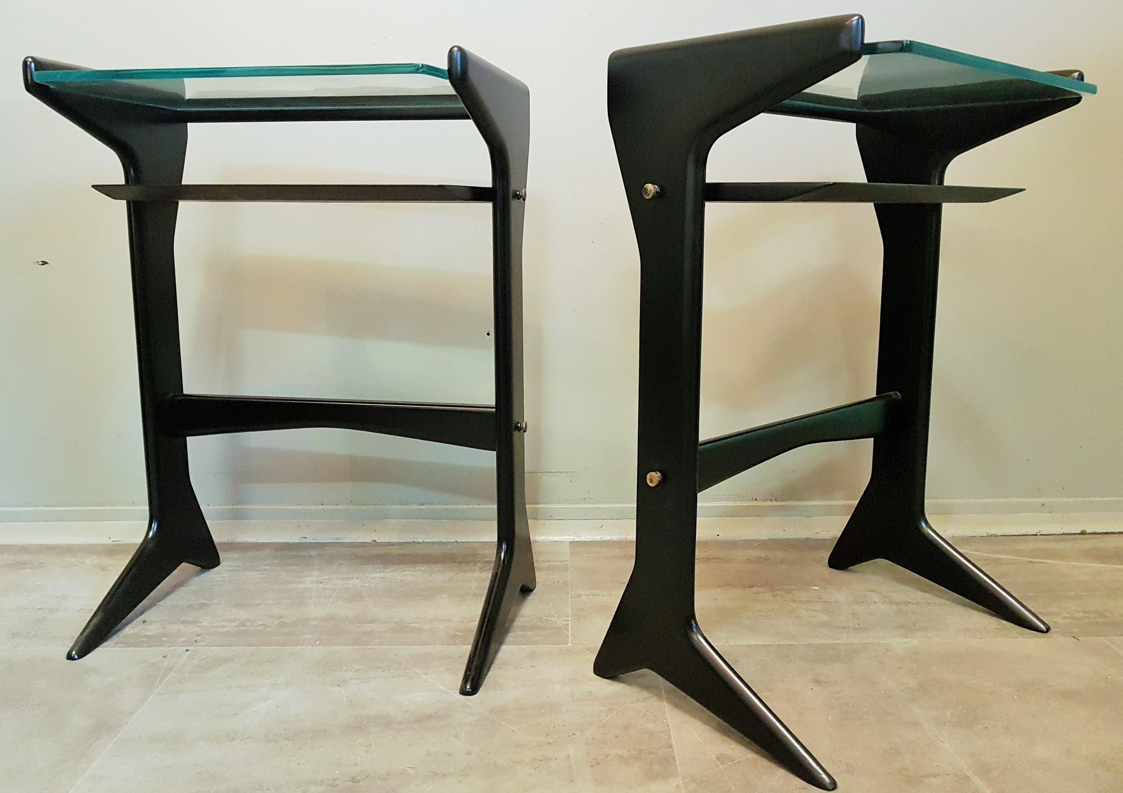 Mid-Century Pair of Side Tables Night Stands Ico Parisi, Italy, 1950s For Sale 1